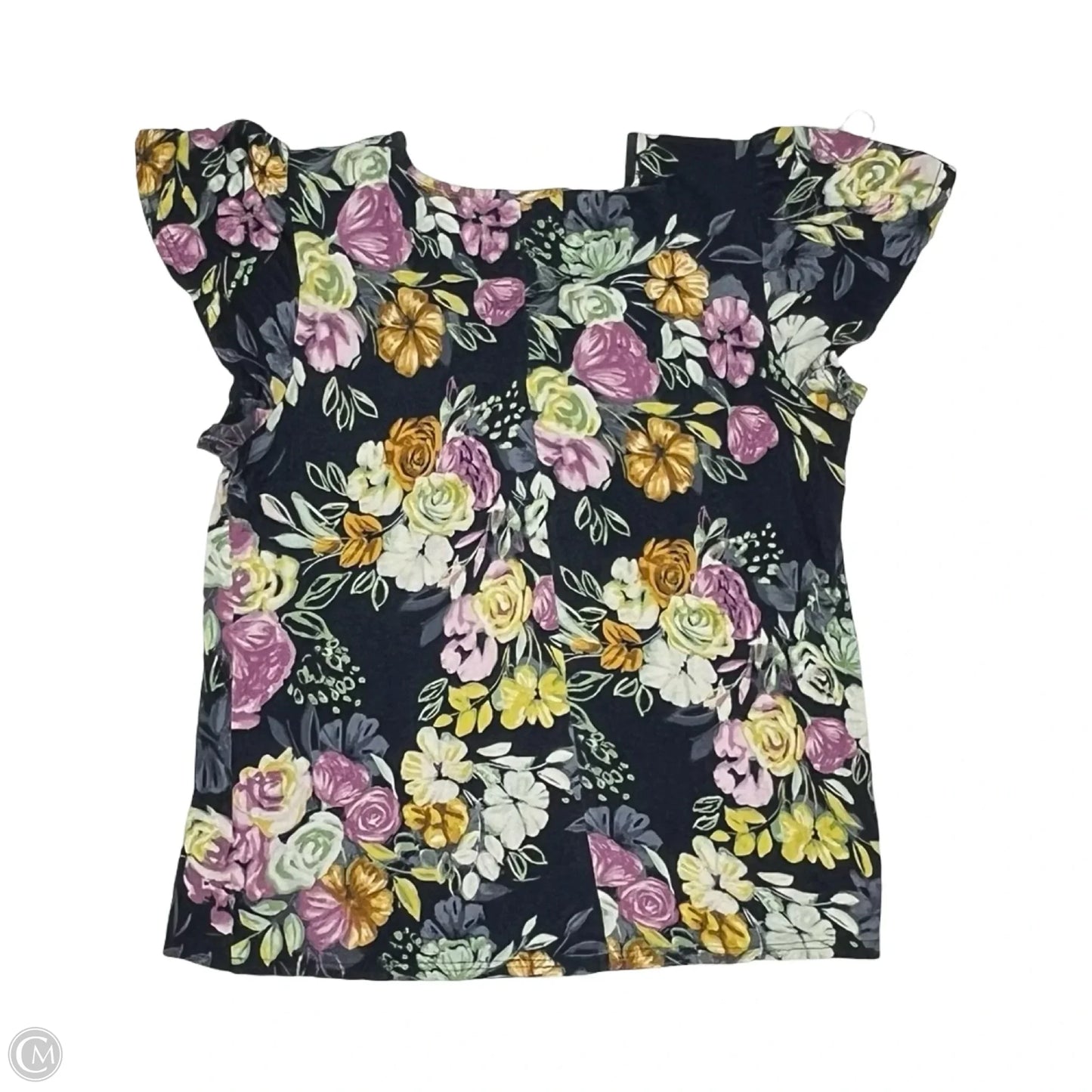 Top Short Sleeve By Maurices In Floral Print, Size: L