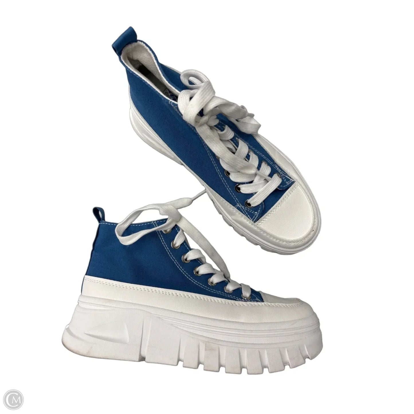 Shoes Sneakers By Clothes Mentor In Blue & White, Size: 7.5