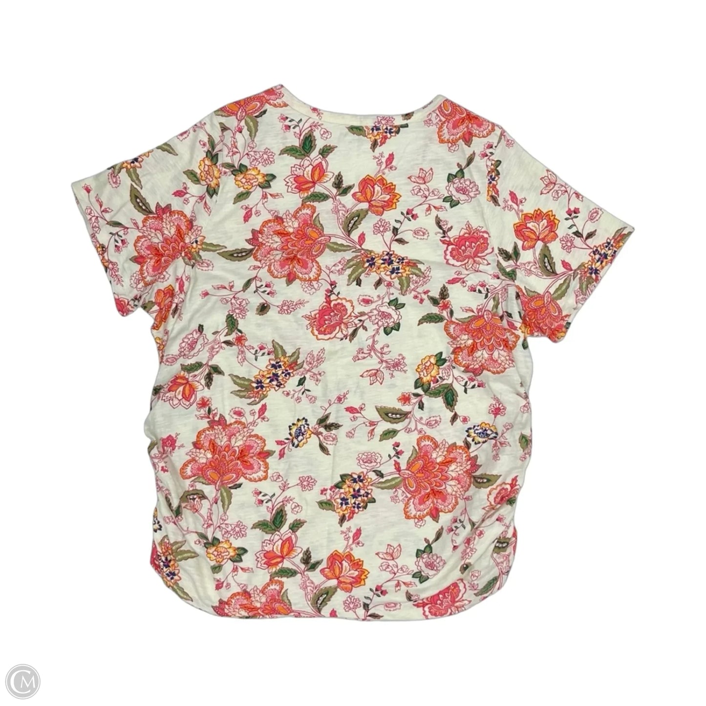 Top Short Sleeve By Lane Bryant In Cream & Pink, Size: 3x