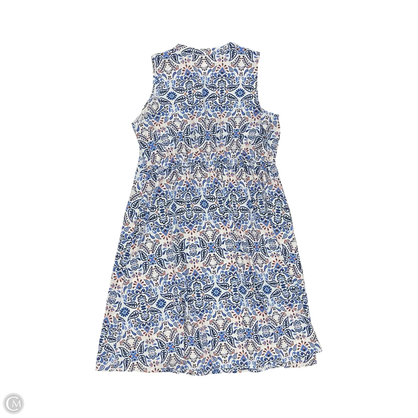 Dress Casual Midi By Croft And Barrow In Blue & White, Size: Xl