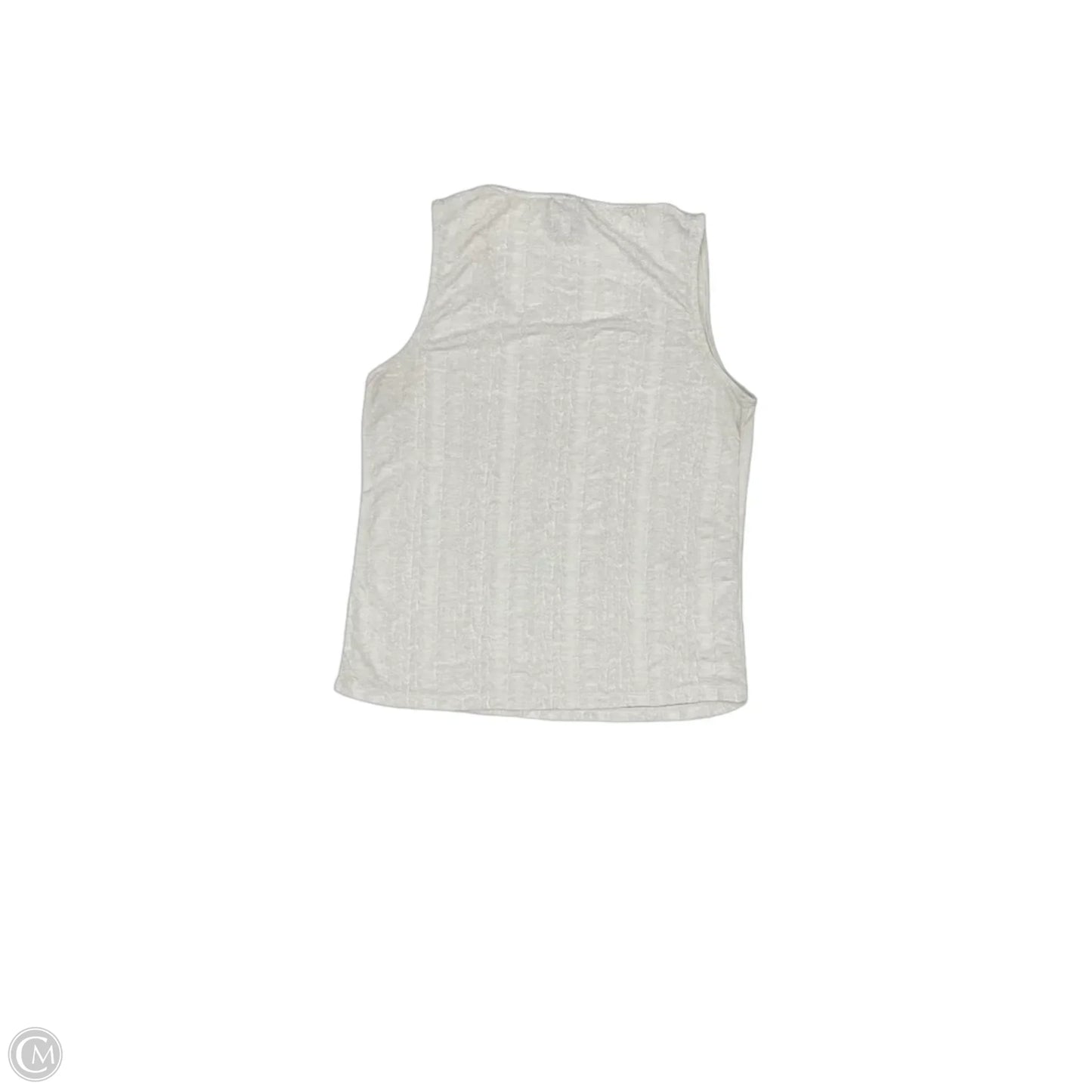 Top Sleeveless By Chicos In White, Size: L