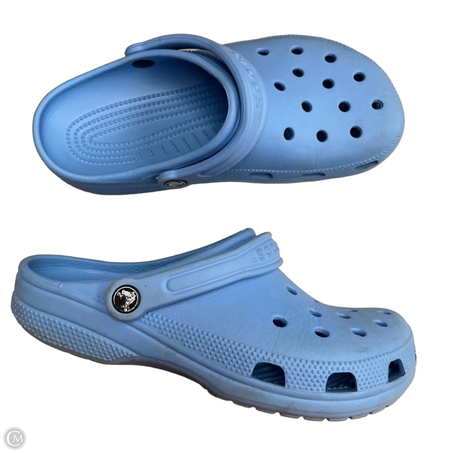 Shoes Flats By Crocs In Blue, Size: 9