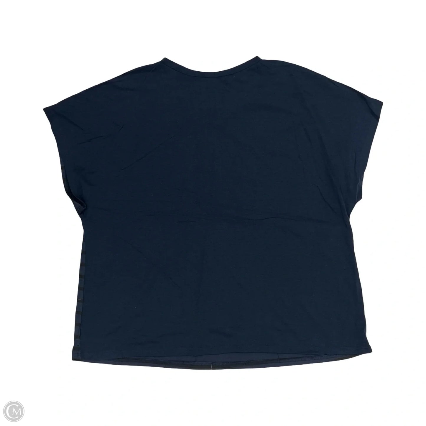 Top Short Sleeve By Cme In Black & Blue, Size: 3x