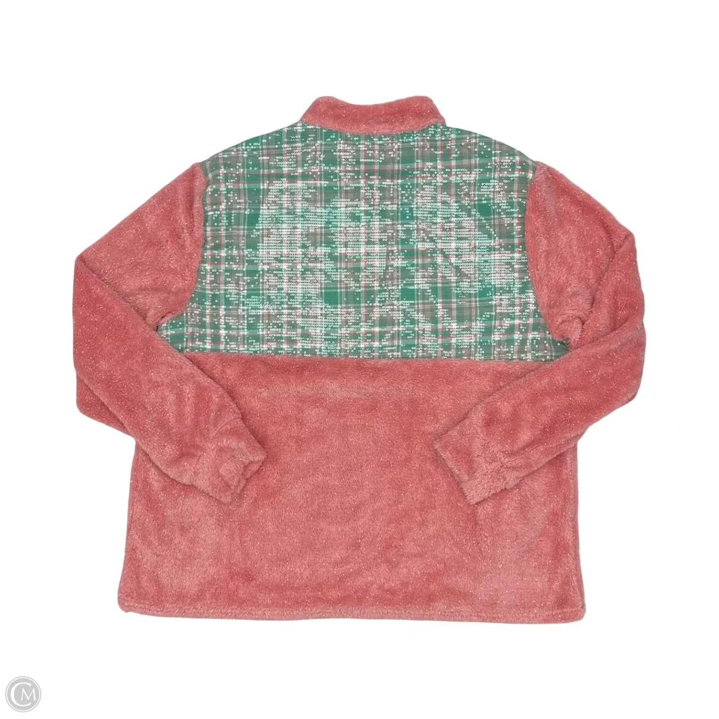 Sweatshirt Collar By Clothes Mentor In Green & Pink, Size: Xl