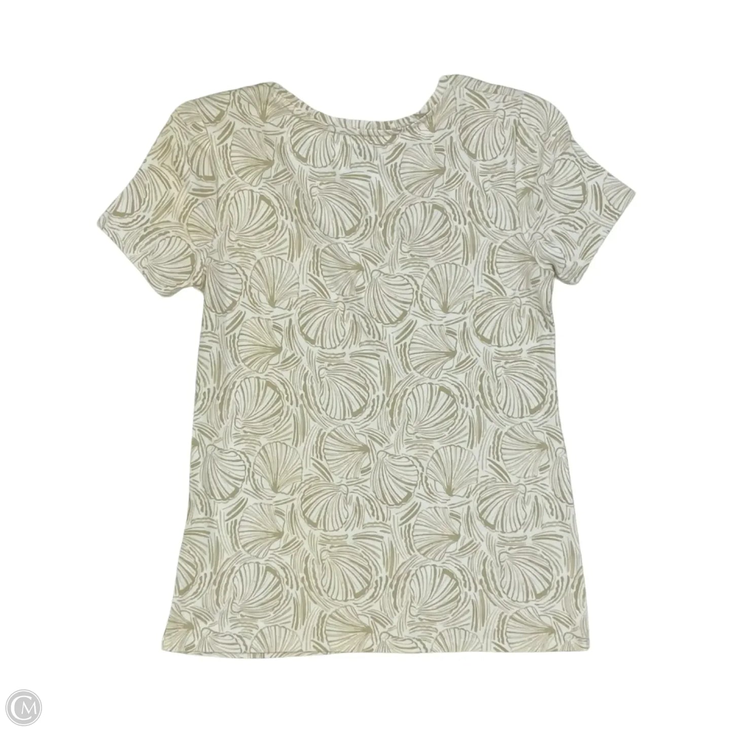 Top Short Sleeve By Croft And Barrow In Tan & White, Size: Xs