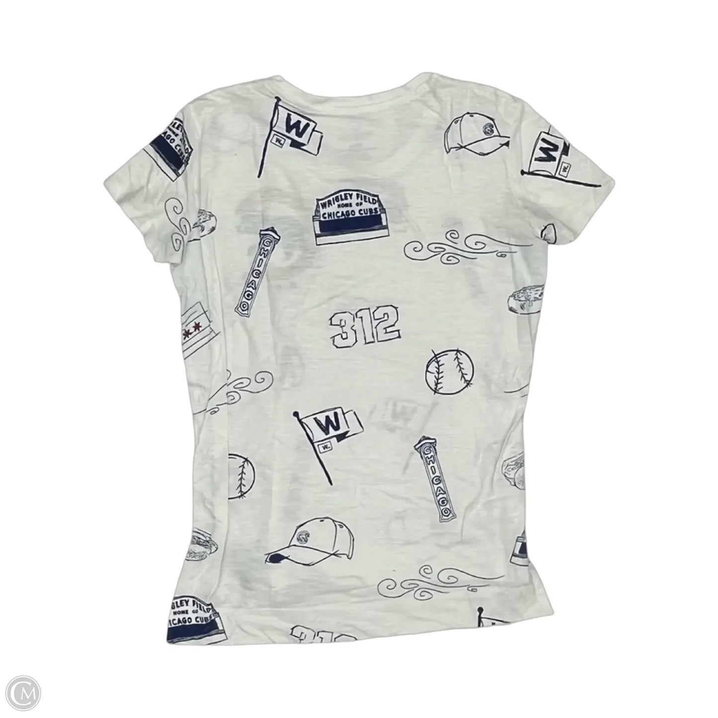 Athletic Top Short Sleeve By Fanatics In Blue & Red & White, Size: S