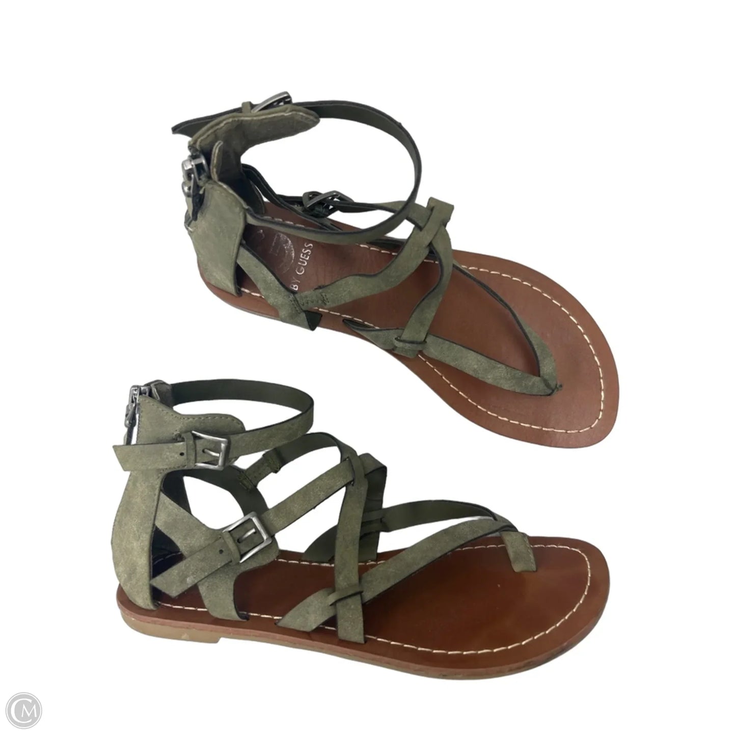 Sandals Flats By Guess In Green, Size: 8