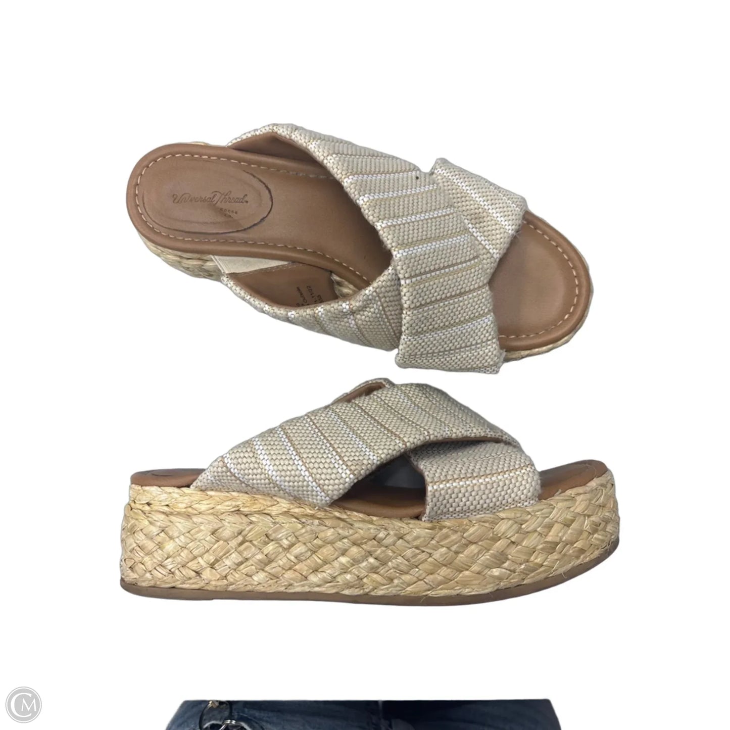 Sandals Heels Wedge By Universal Thread In Tan, Size: 7.5