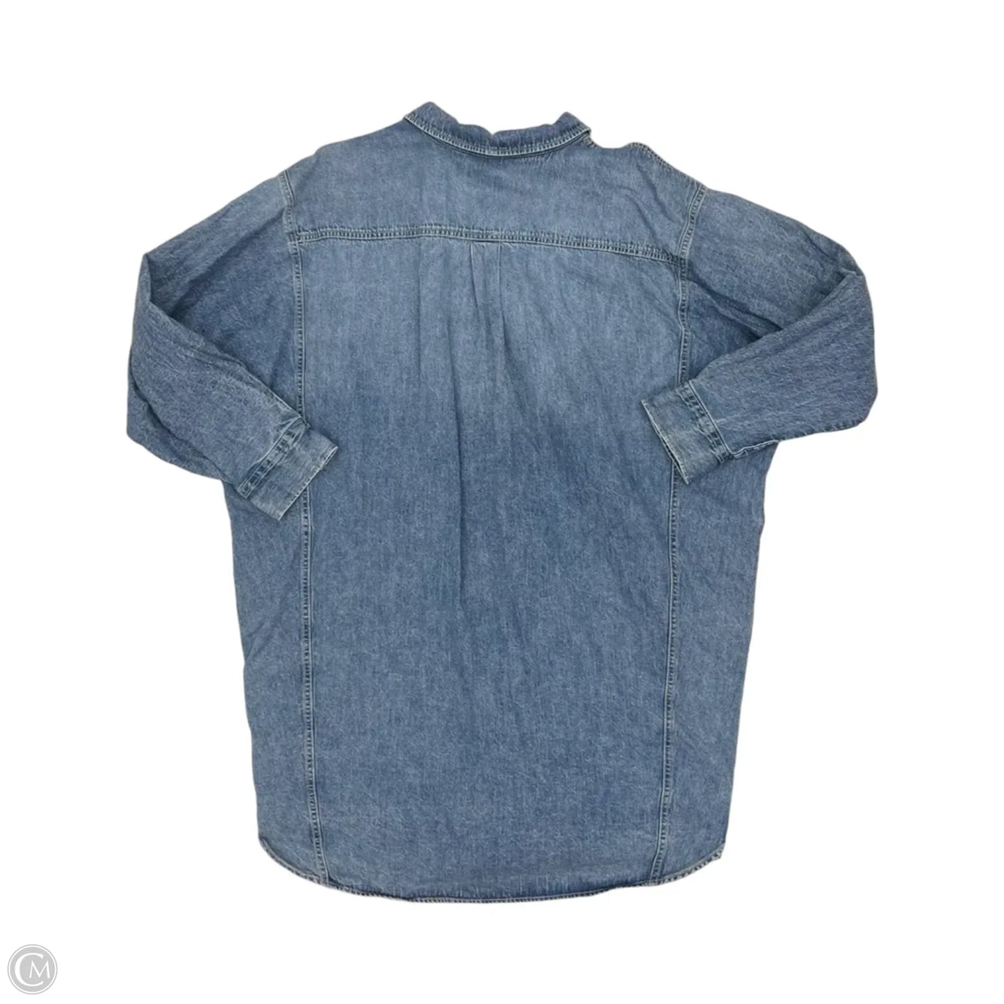 Blouse Long Sleeve By Zenana In Blue Denim, Size: 3x