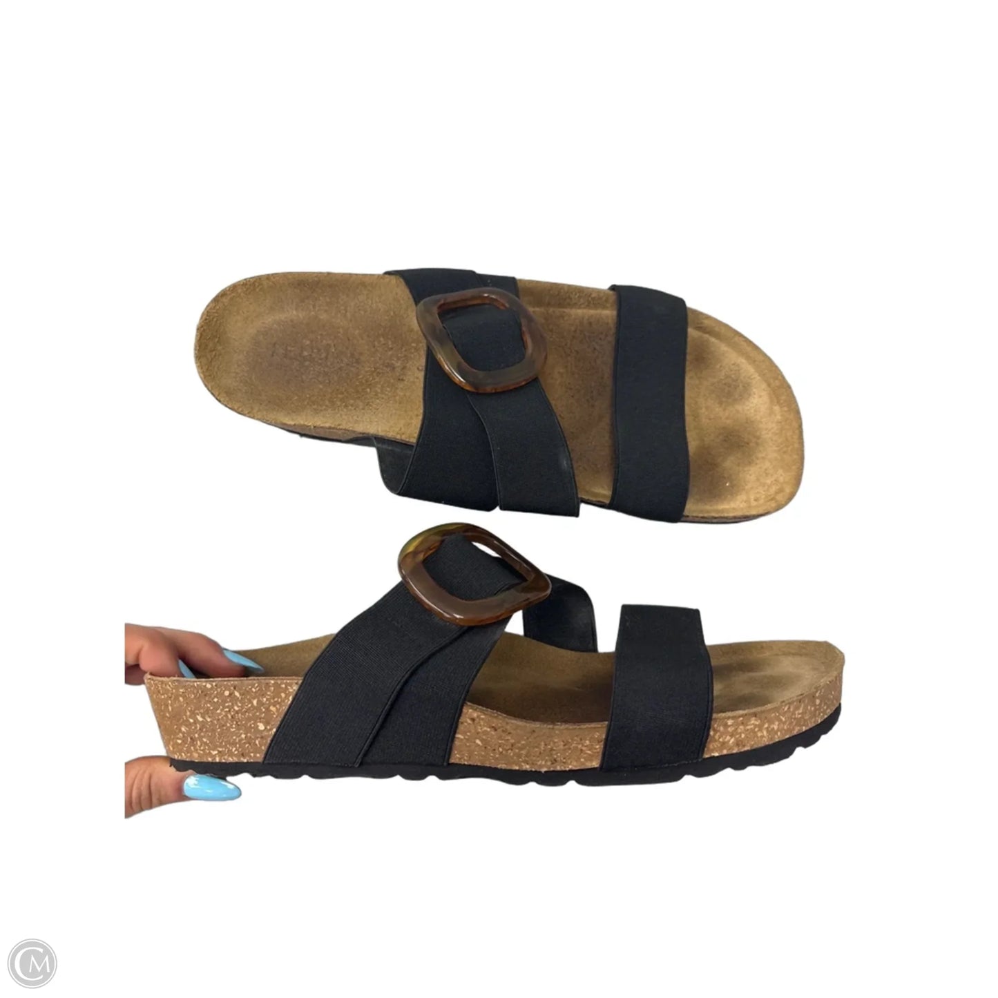 Sandals Flats By Italian Shoemakers In Black, Size: 8