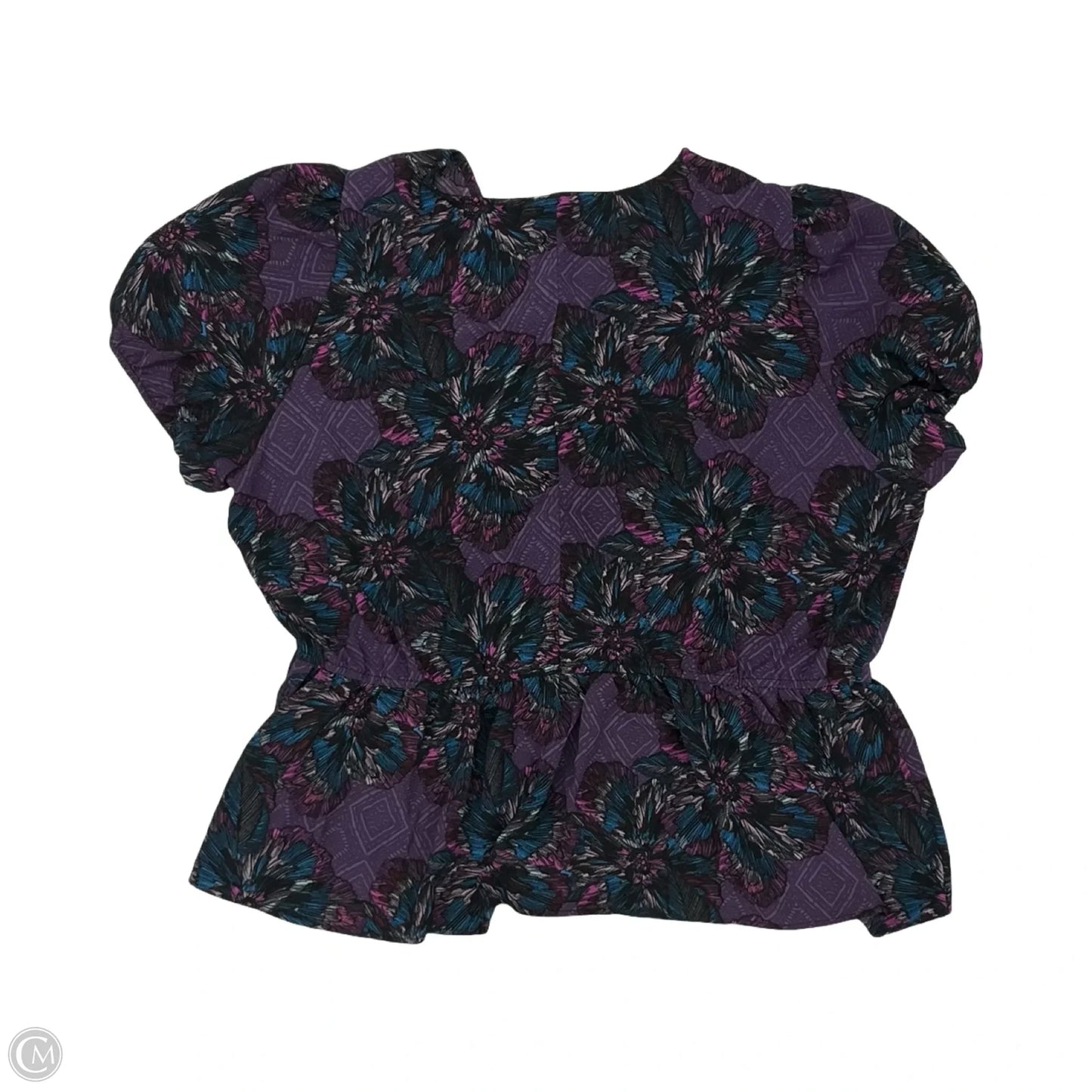 Blouse Short Sleeve By Lane Bryant In Black & Purple, Size: 3x