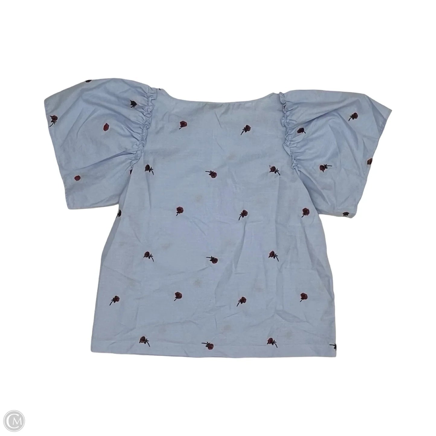 Blouse Short Sleeve By Loft In Blue & Red, Size: M