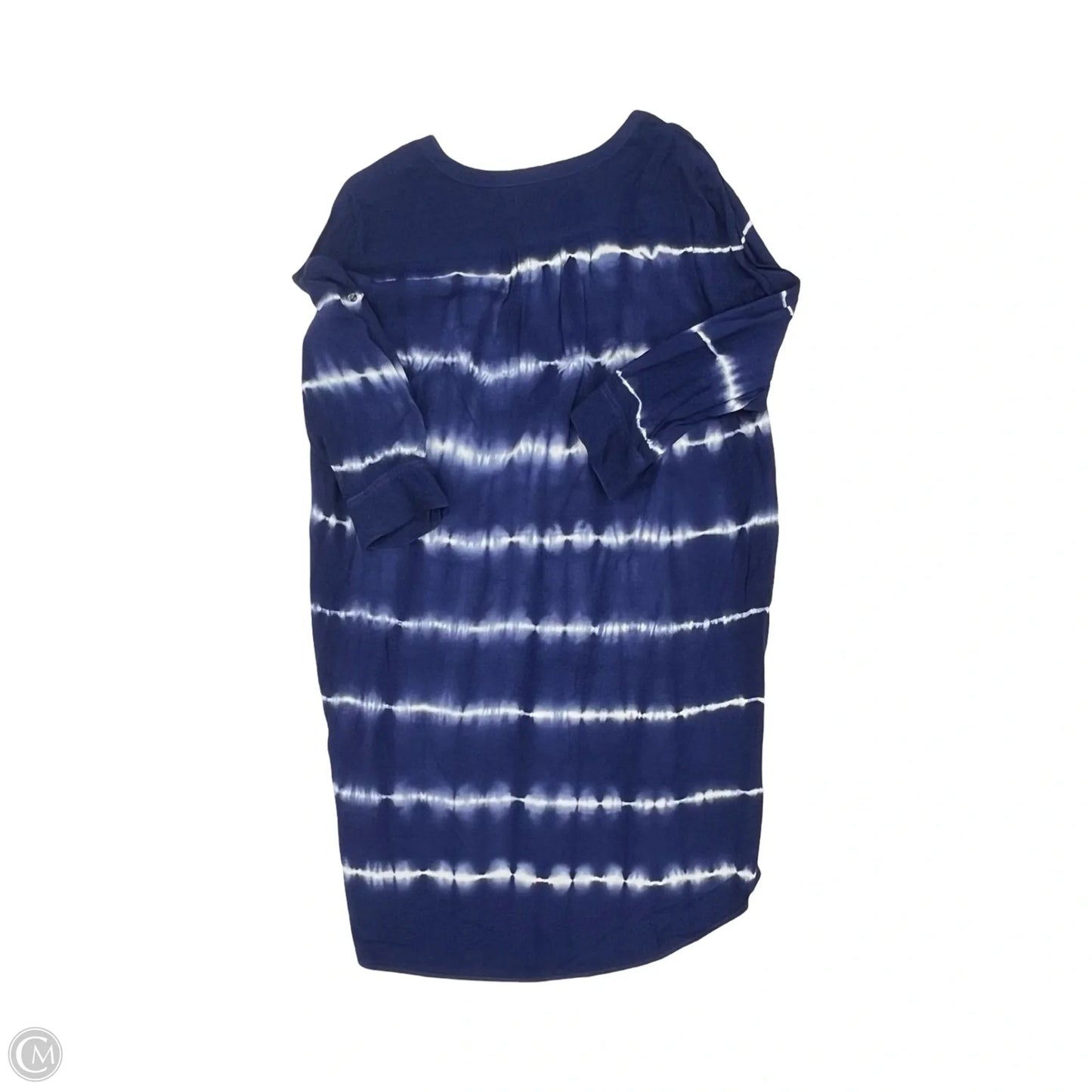 Dress Casual Short By Dressbarn In Blue & White, Size: Xl