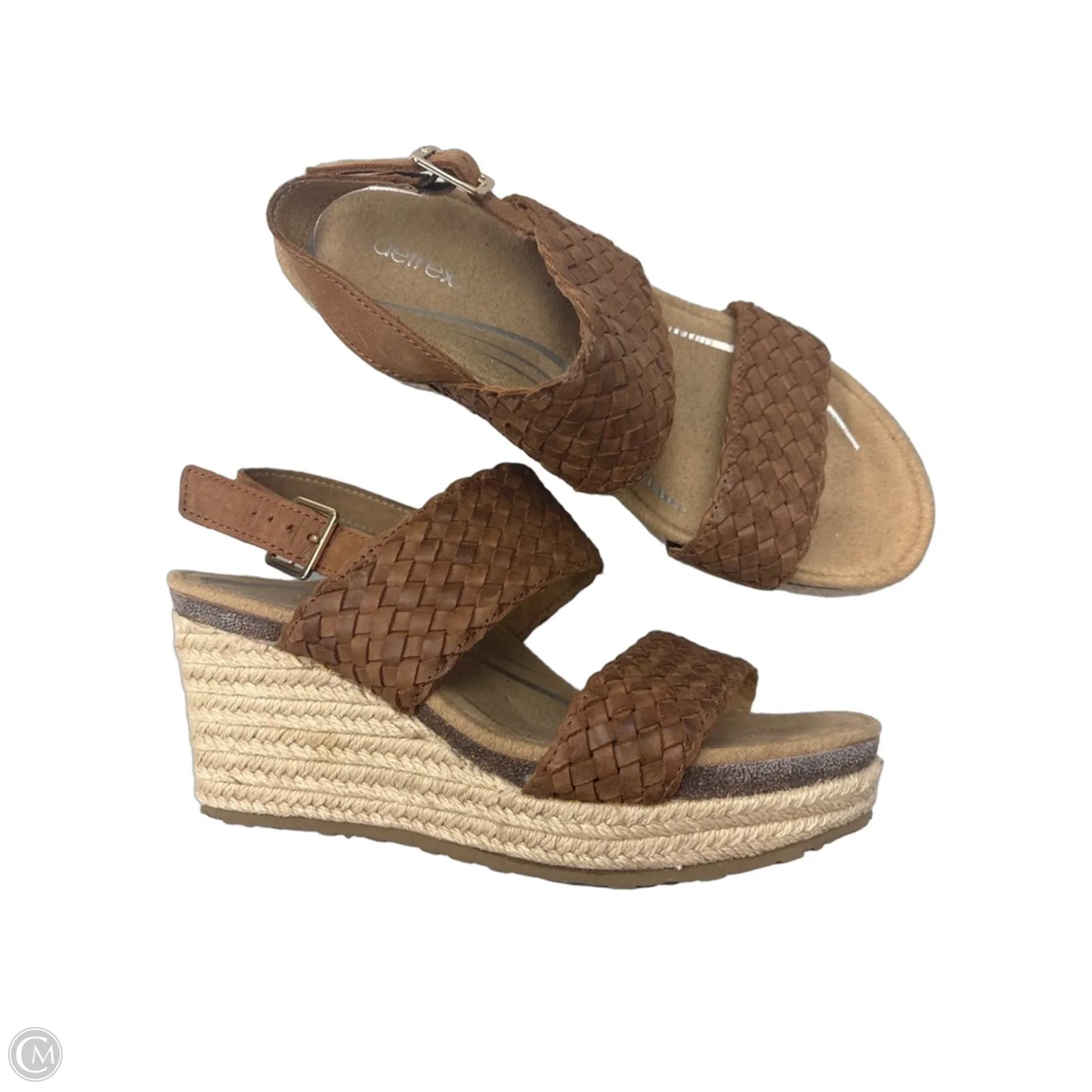 Sandals Heels Wedge By Aetrex In Brown, Size: 7.5
