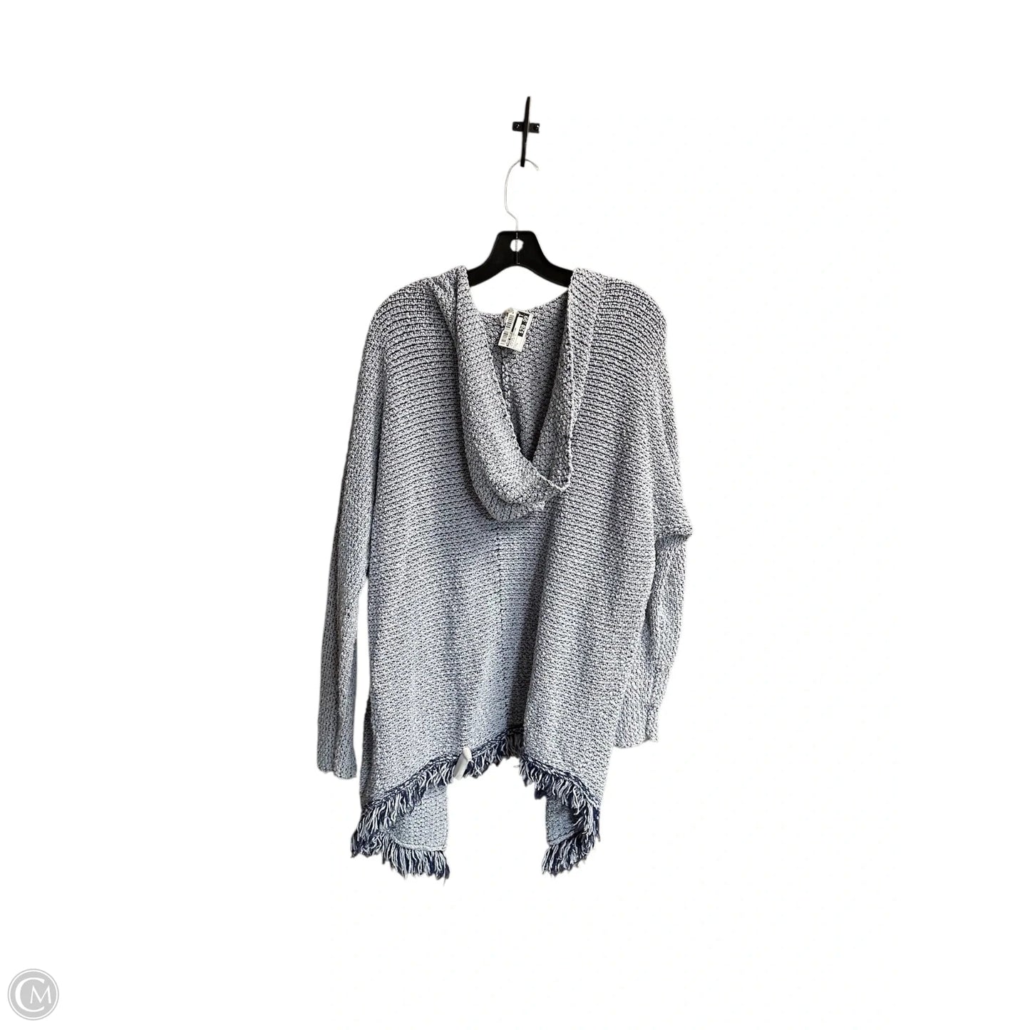 Sweater Cardigan By Free People In Blue & White, Size: L