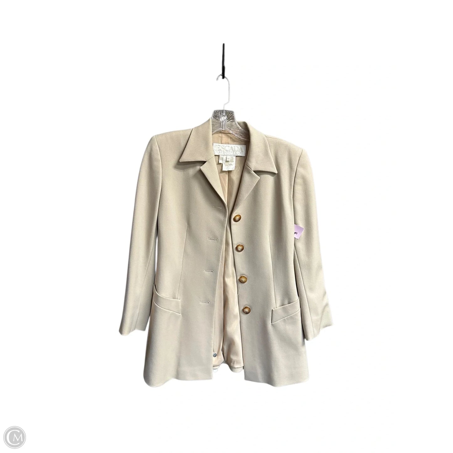 Jacket Designer By Escada In Beige, Size: S