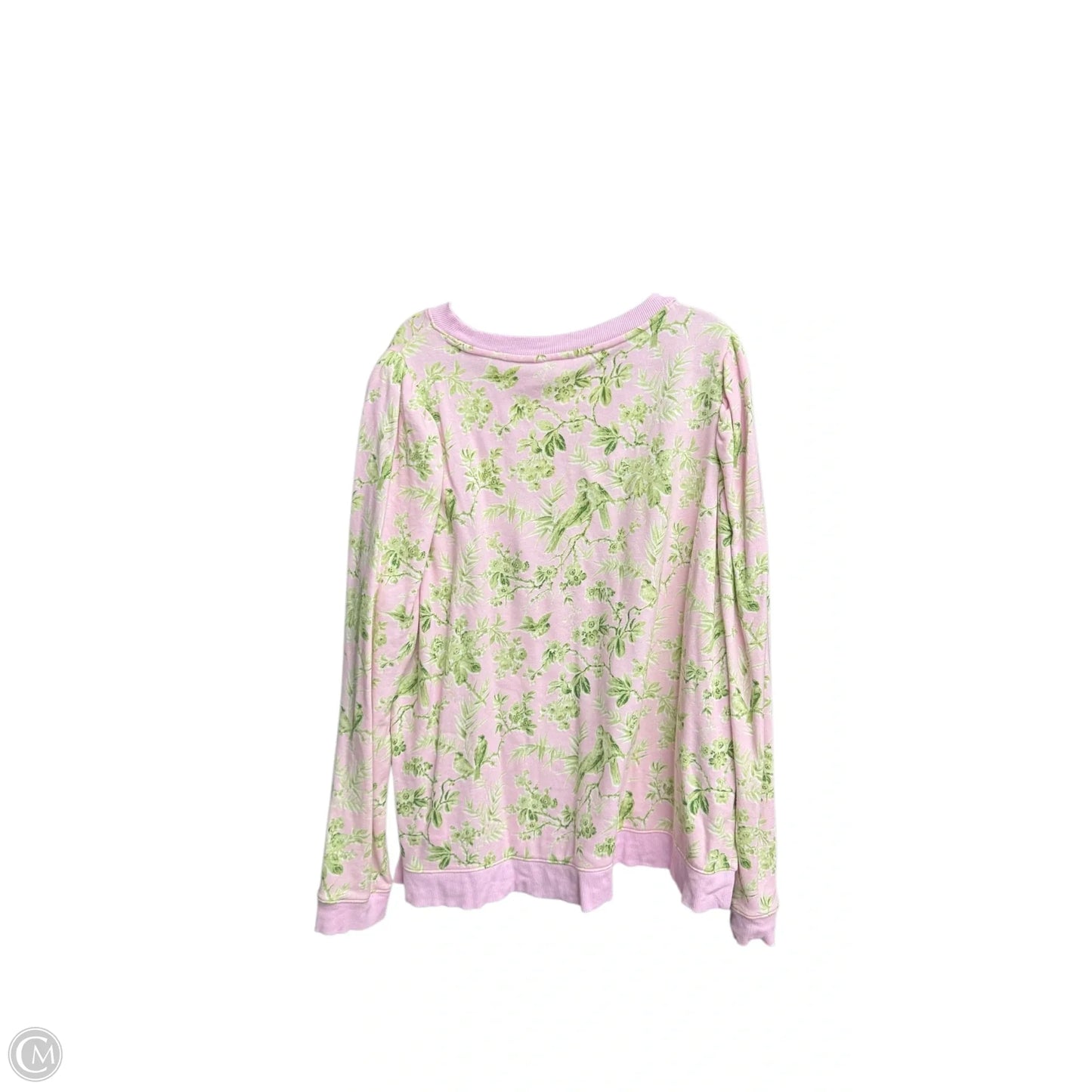 Top Long Sleeve By Crown And Ivy In Green & Pink, Size: 2x