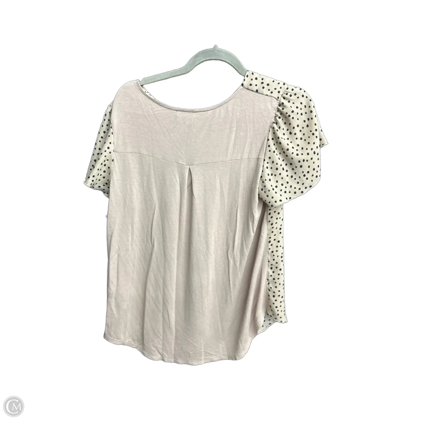 Top Short Sleeve By Fortune & Ivy In Black & Tan, Size: M
