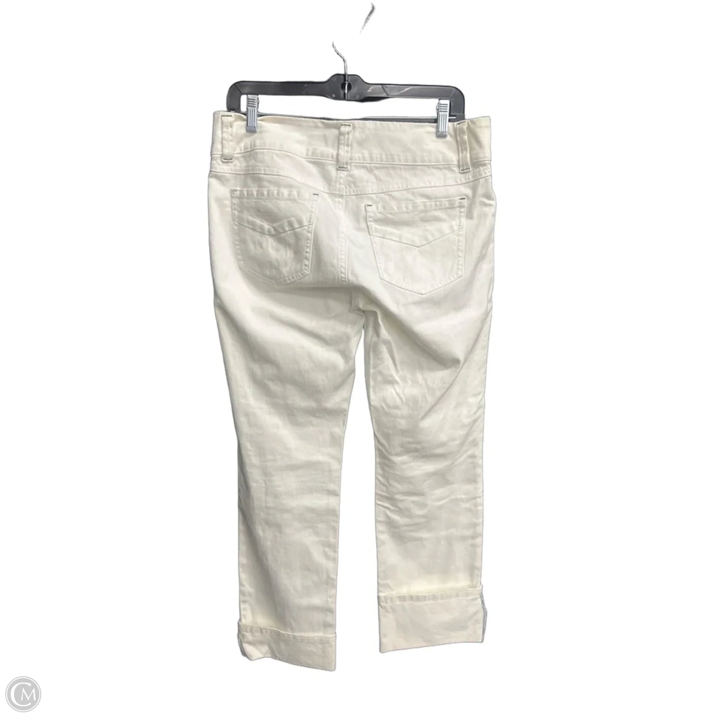 Jeans Cropped By Cabi In White, Size: 8