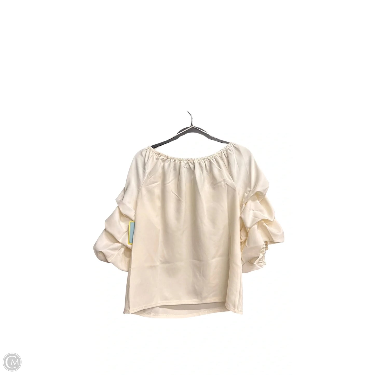 Blouse Short Sleeve By Cece In Cream, Size: M