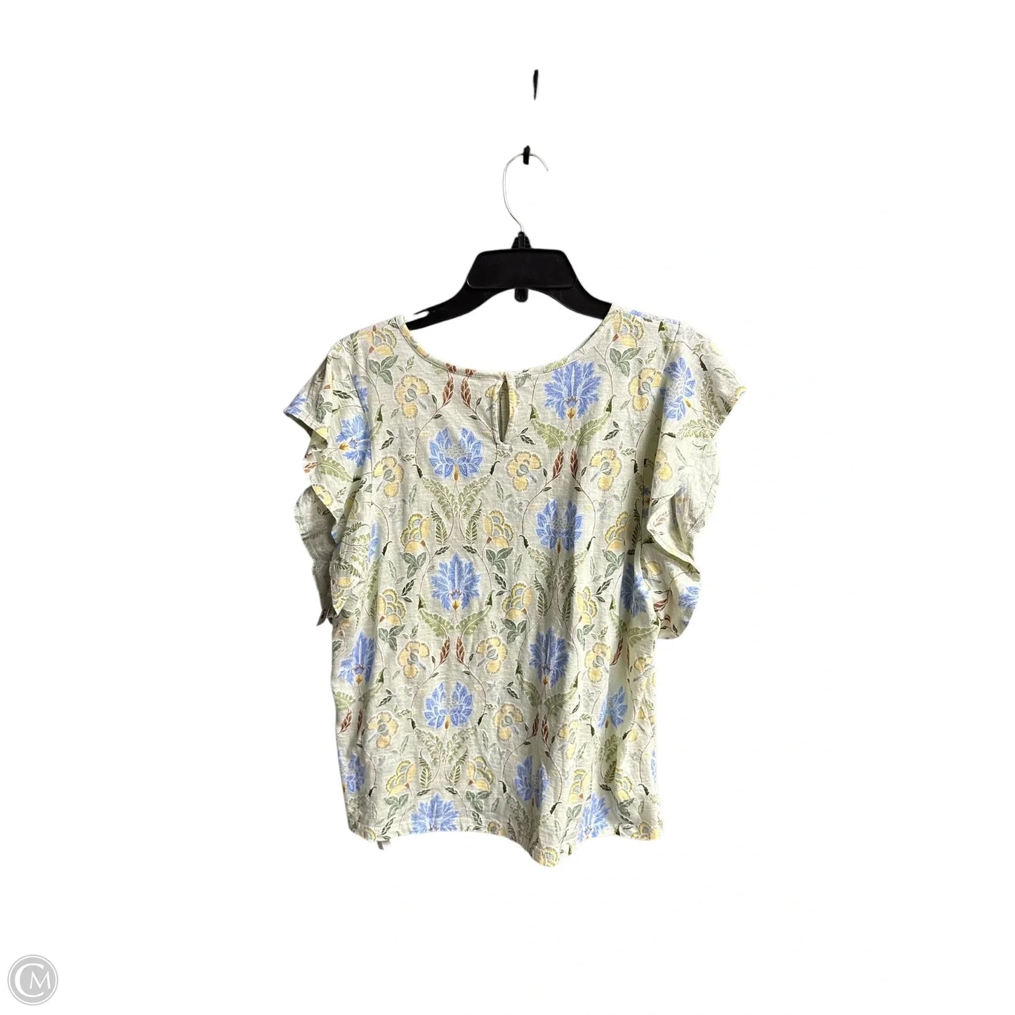 Top Short Sleeve By Loft In Floral Print, Size: L