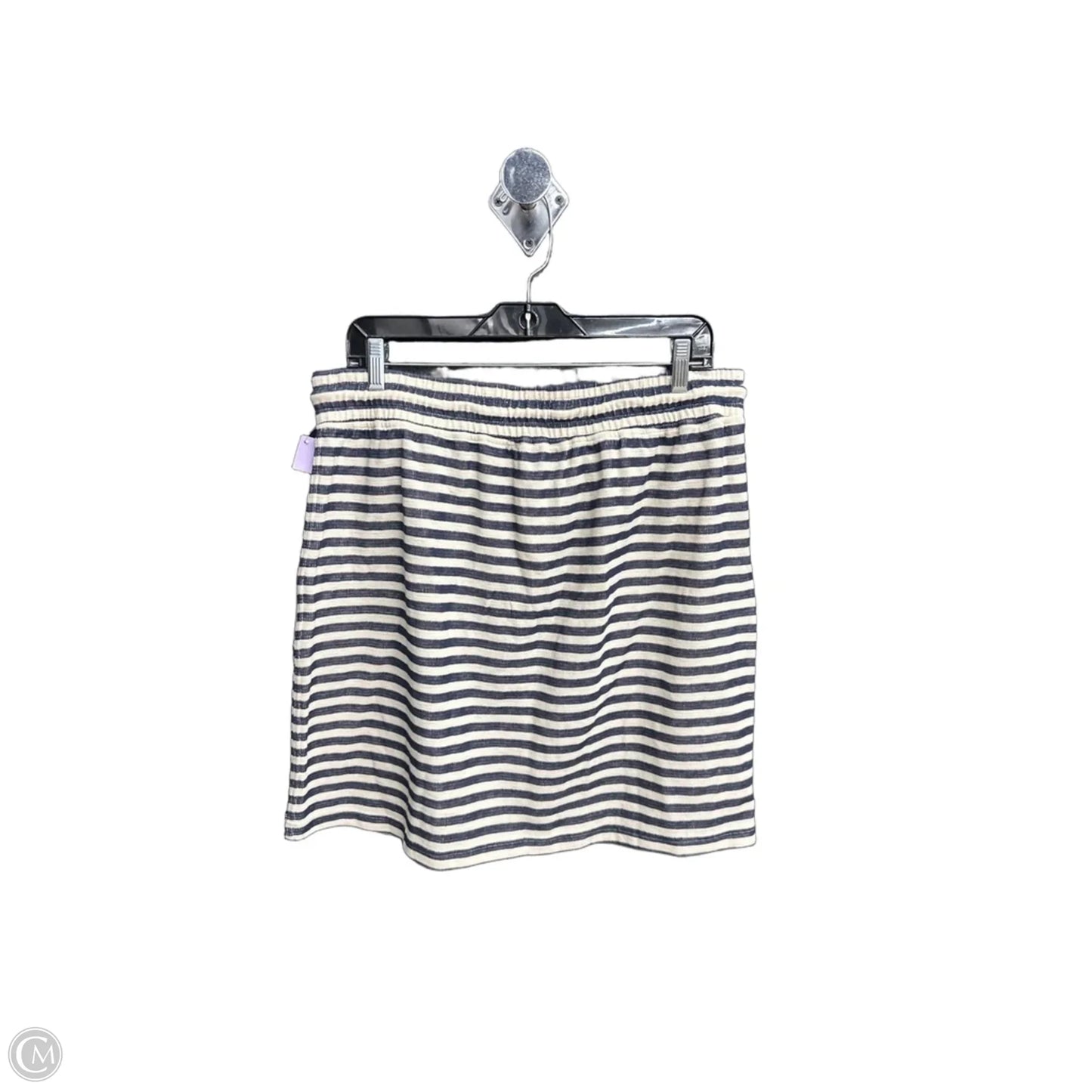 Skirt Mini & Short By Loft In Striped Pattern, Size: L