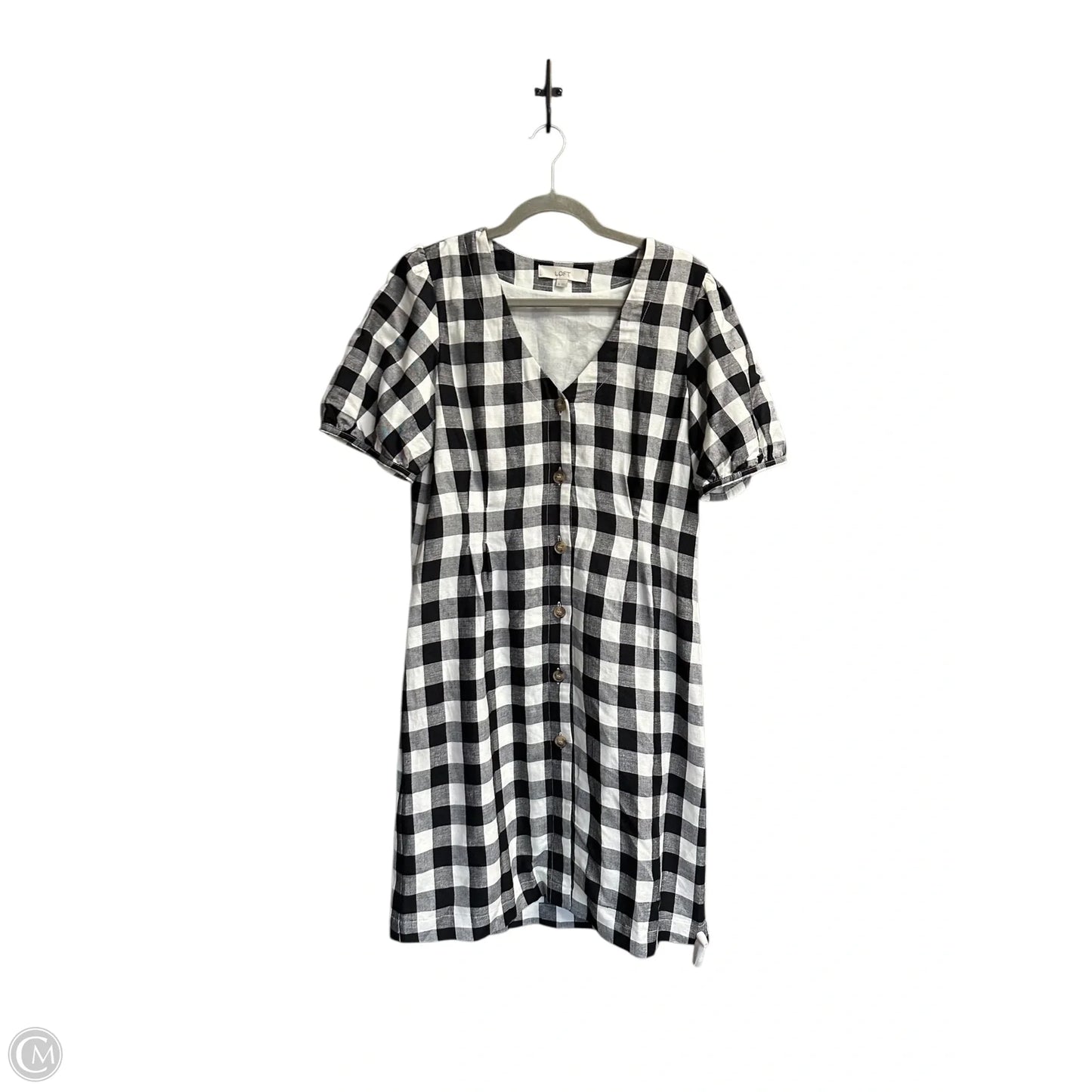 Dress Casual Midi By Loft In Checkered Pattern, Size: M