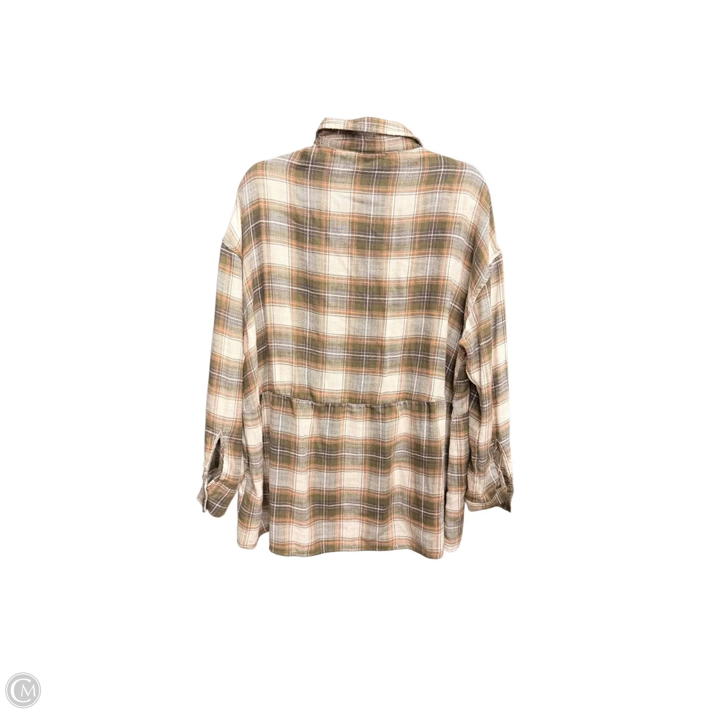 Top Long Sleeve By American Eagle In Checkered Pattern, Size: S