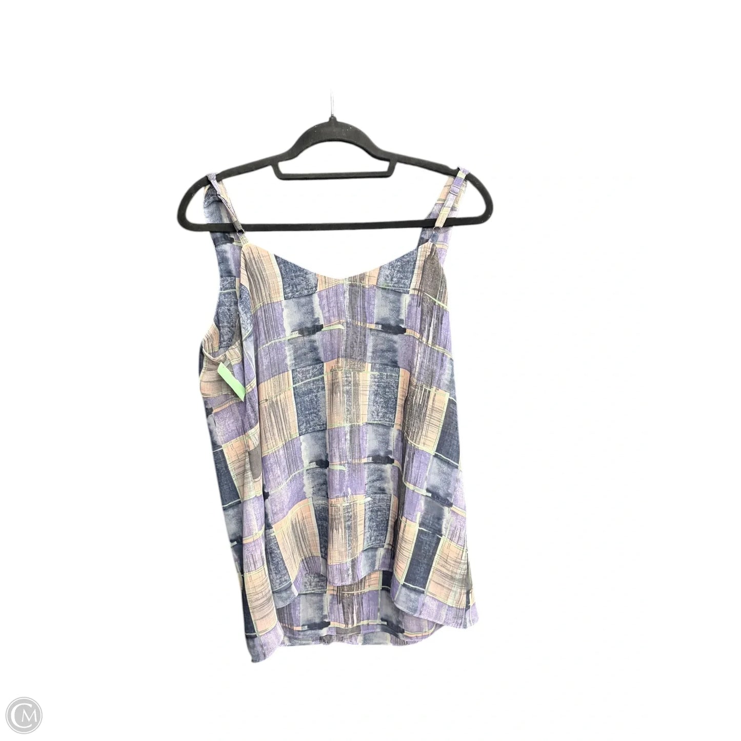 Top Sleeveless By Cabi In Checkered Pattern, Size: L