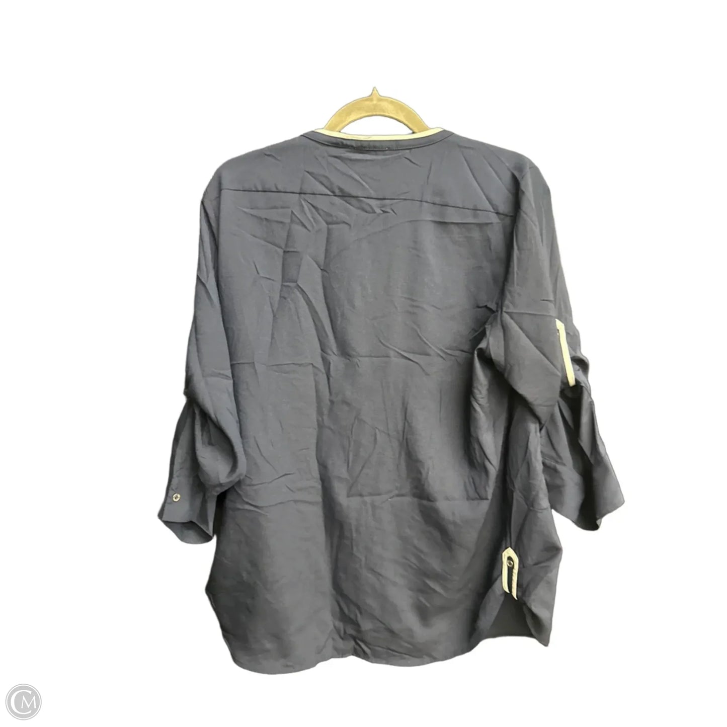 Top 3/4 Sleeve By Calvin Klein In Navy, Size: L