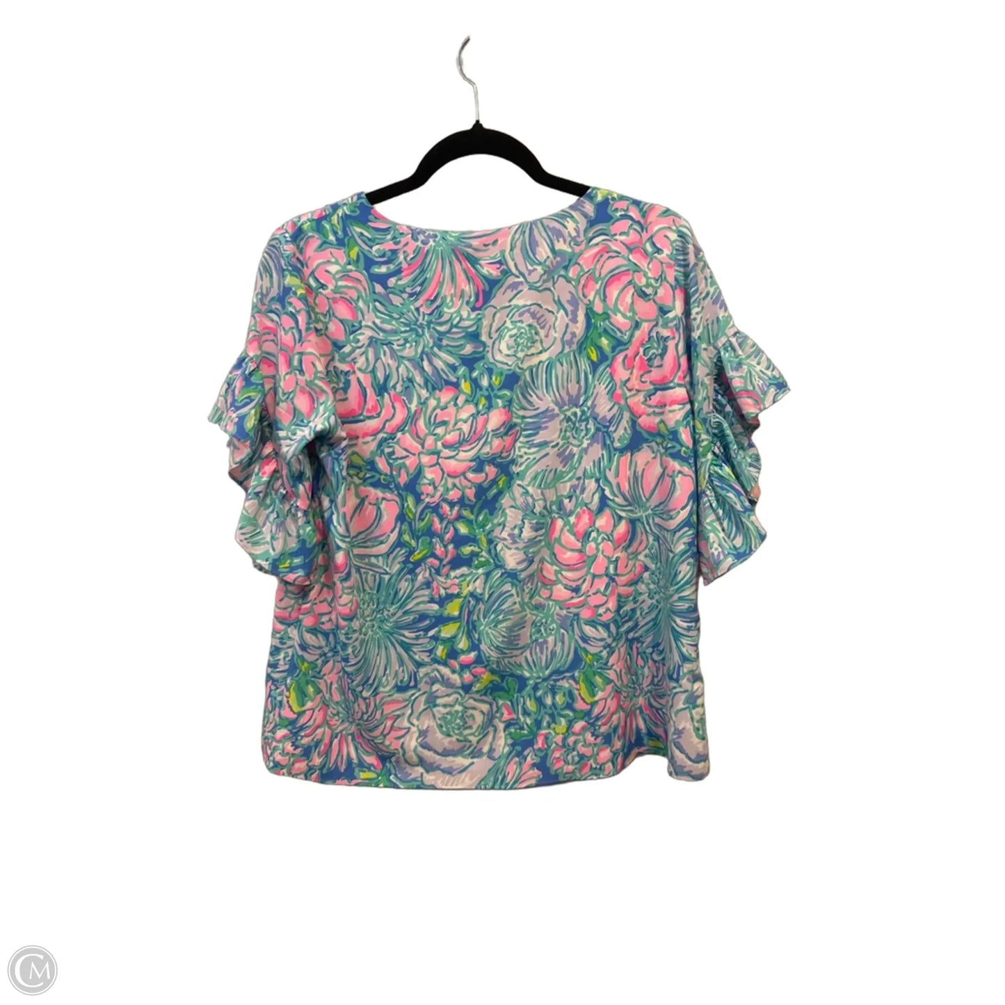 Top Short Sleeve Designer By Lilly Pulitzer In Floral Print, Size: S