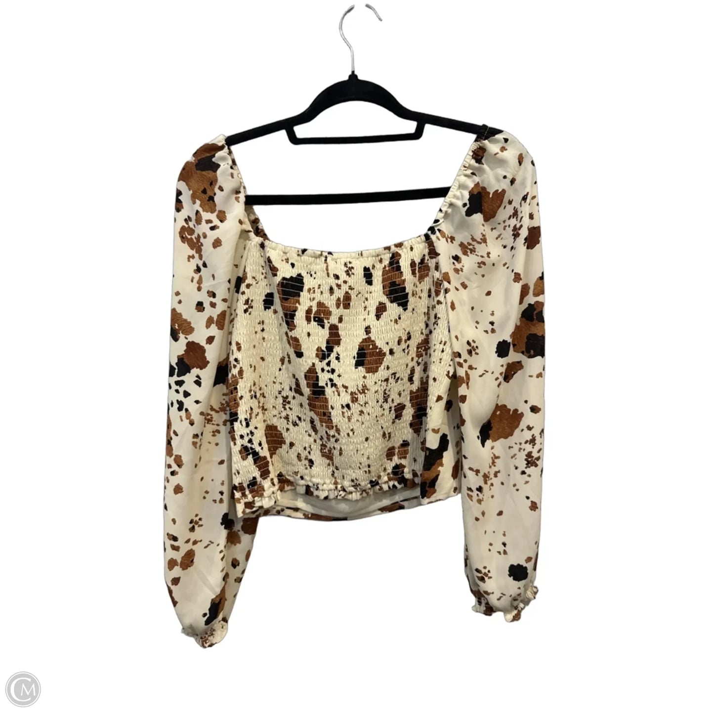 Top Long Sleeve By Buddy Love In Animal Print, Size: M