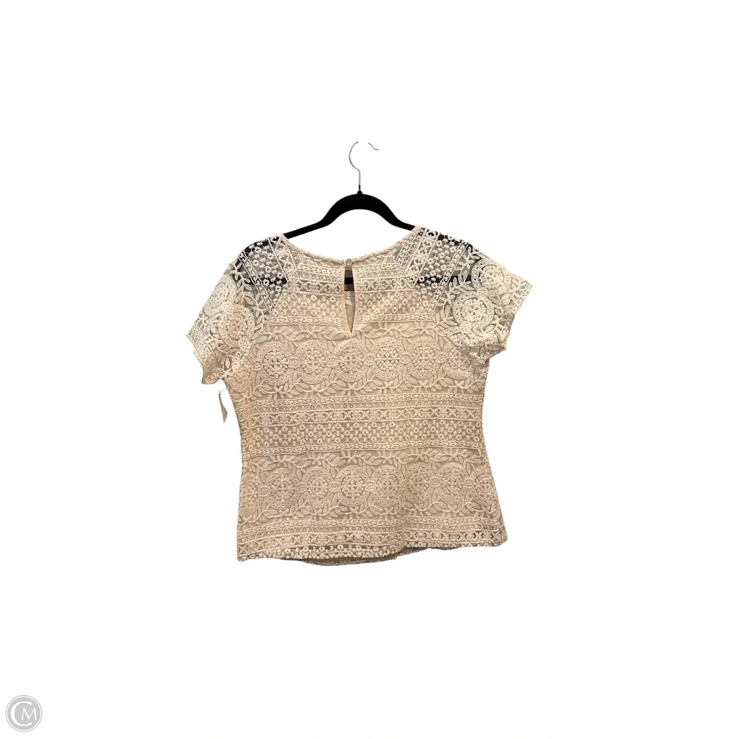 Top Short Sleeve By Solitaire In Cream, Size: M