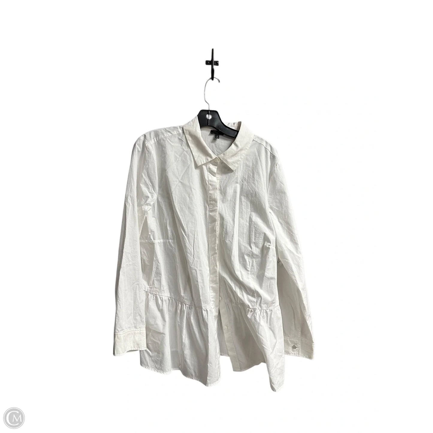 Top Long Sleeve By Talbots In White, Size: Xl