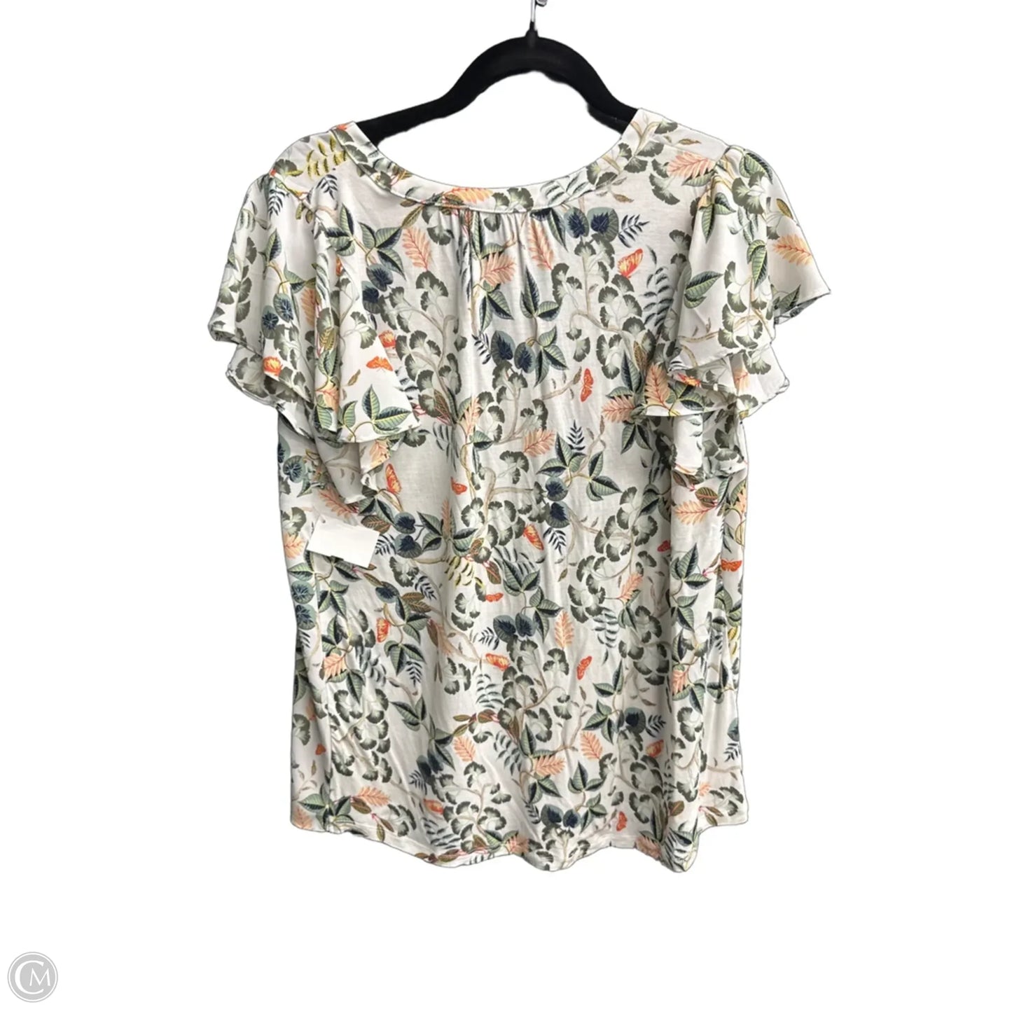 Top Short Sleeve By Loft In Floral Print, Size: L