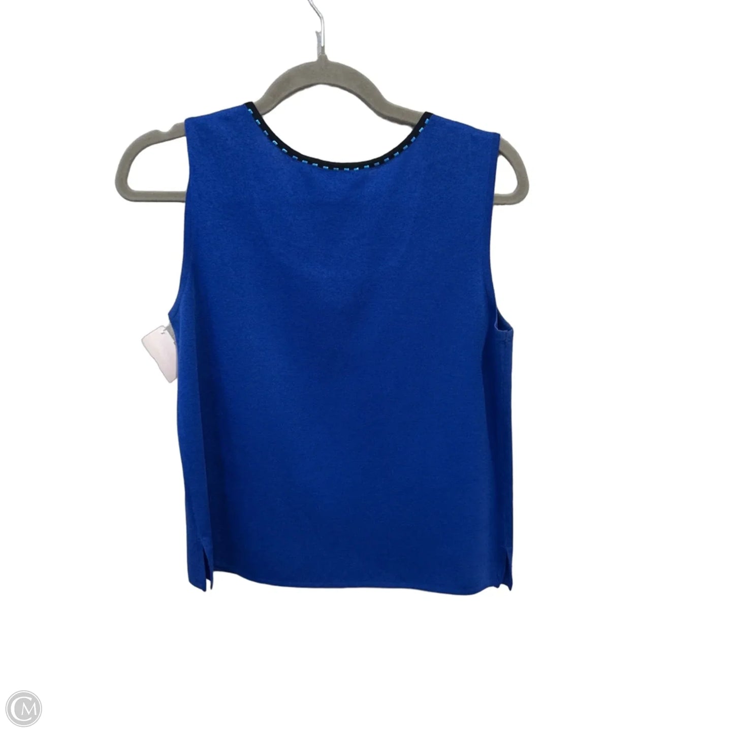 Top Sleeveless By Ming Wang In Black & Blue, Size: S