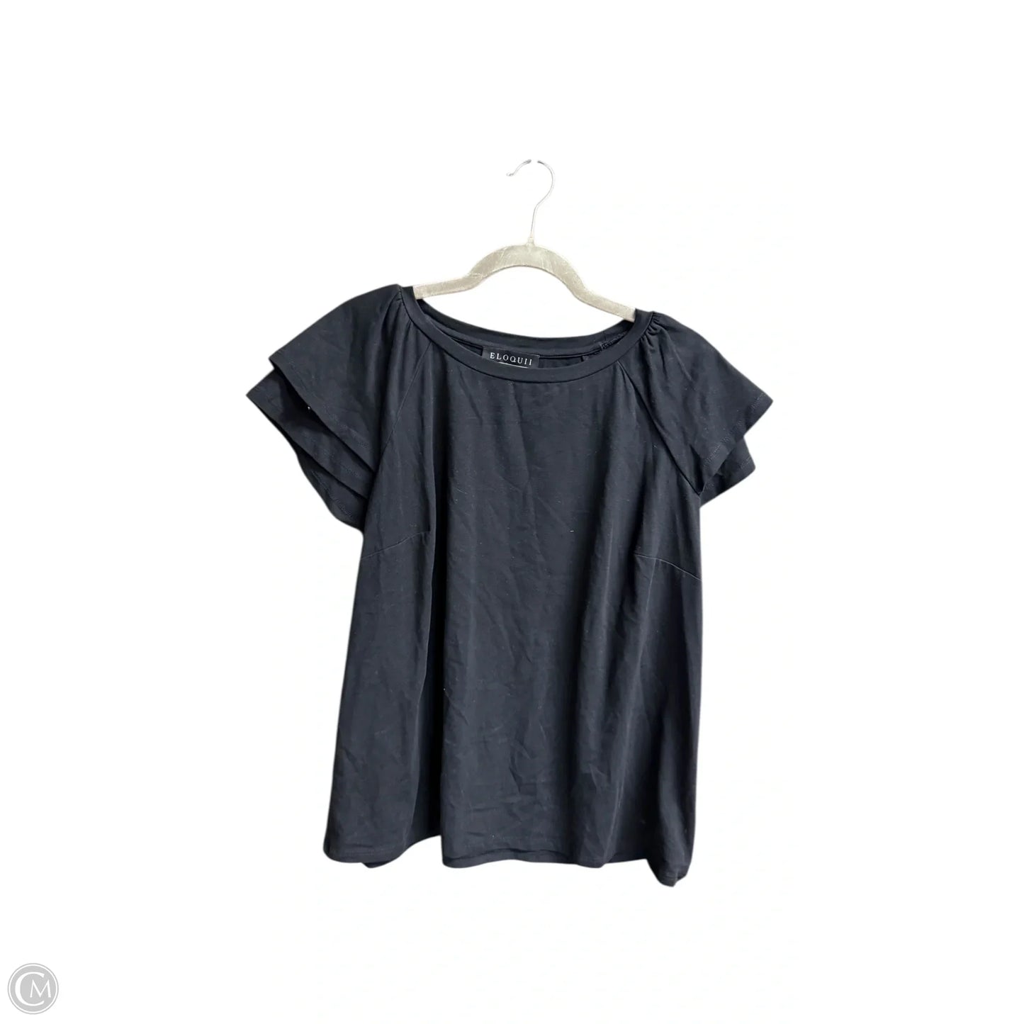 Top Short Sleeve By Eloquii In Black, Size: Xl
