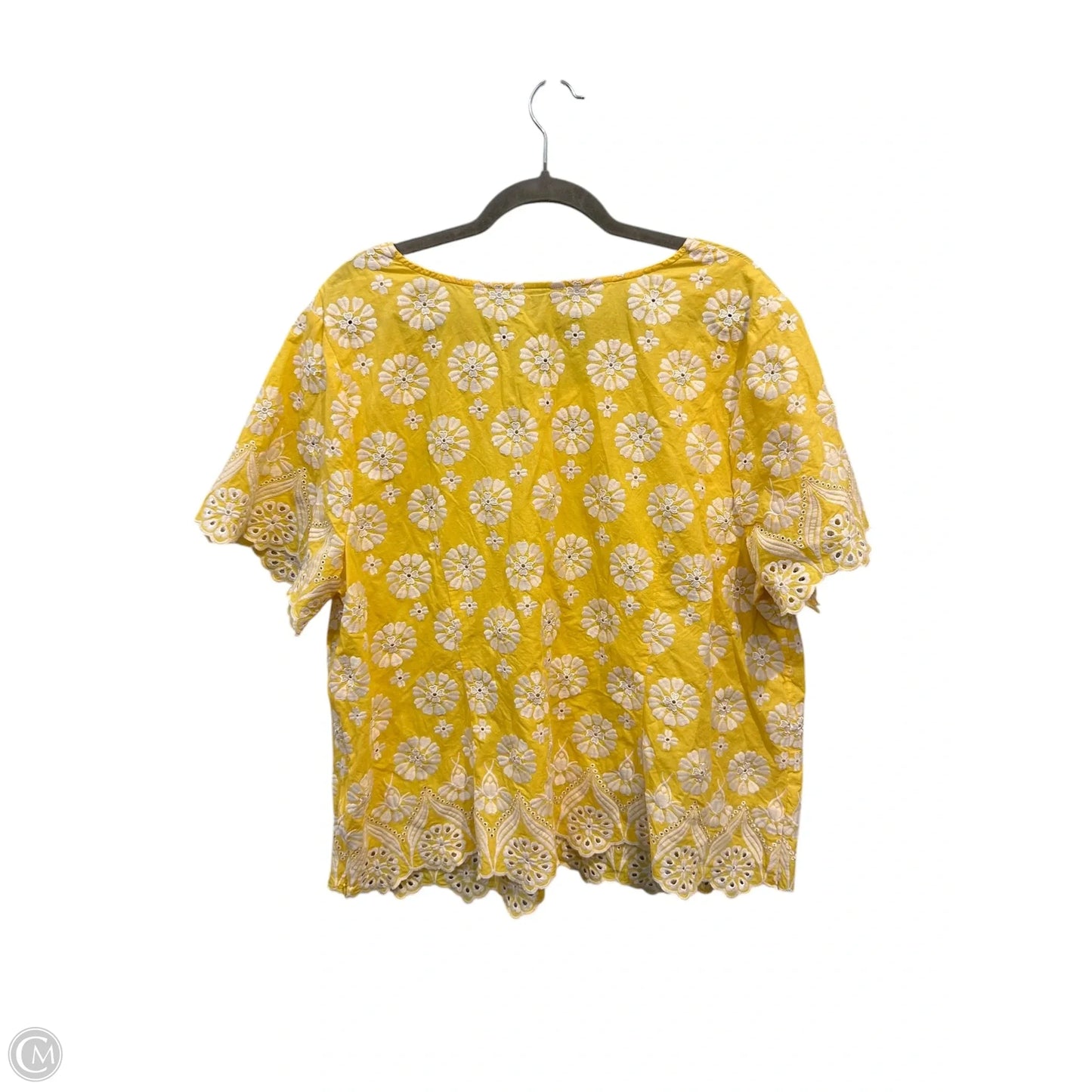 Top Short Sleeve By Talbots In Yellow, Size: 3x