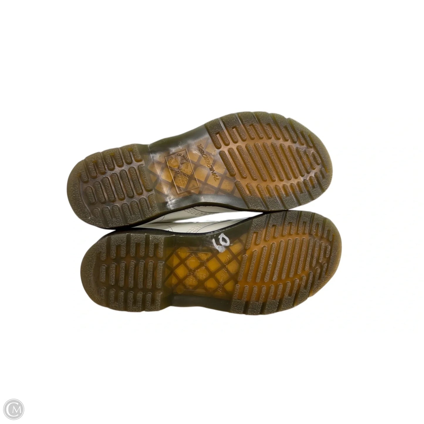 Boots Ankle Flats By Dr Martens In Black & White, Size: 8
