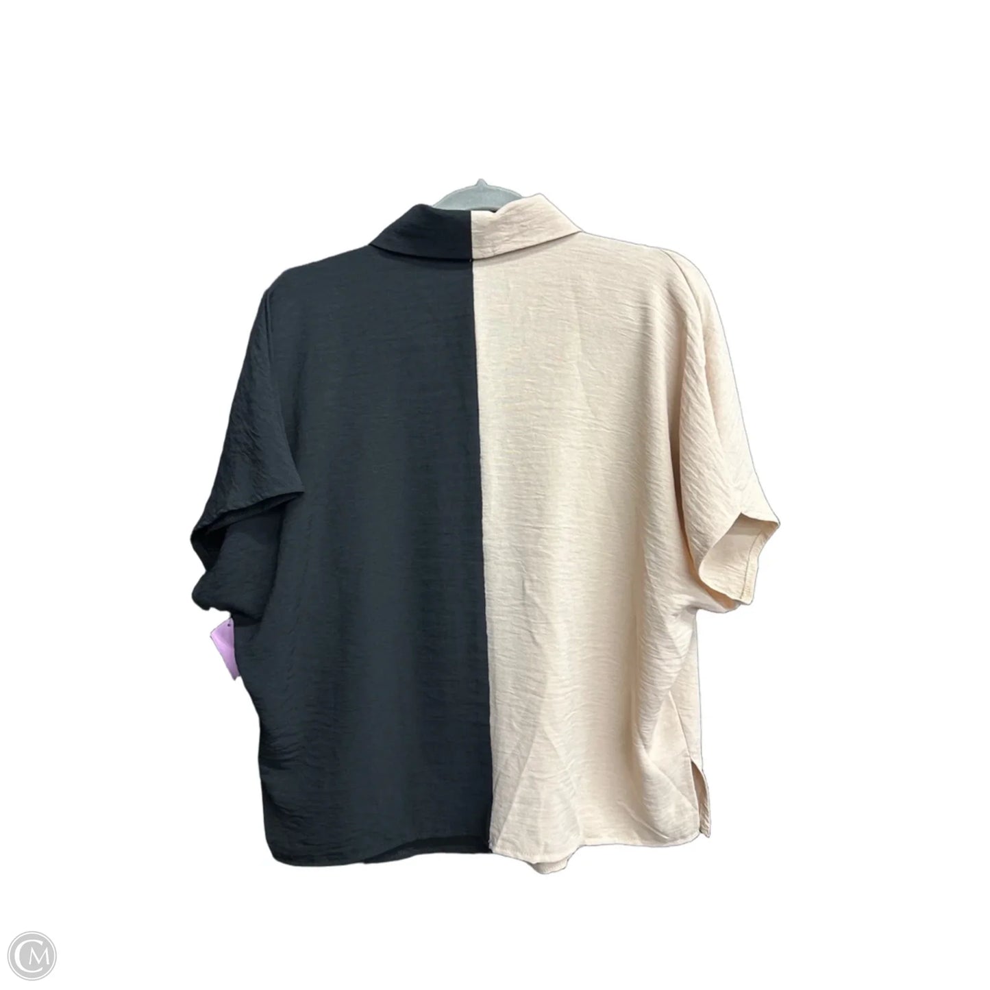Top Short Sleeve By Shein In Black & Brown, Size: M