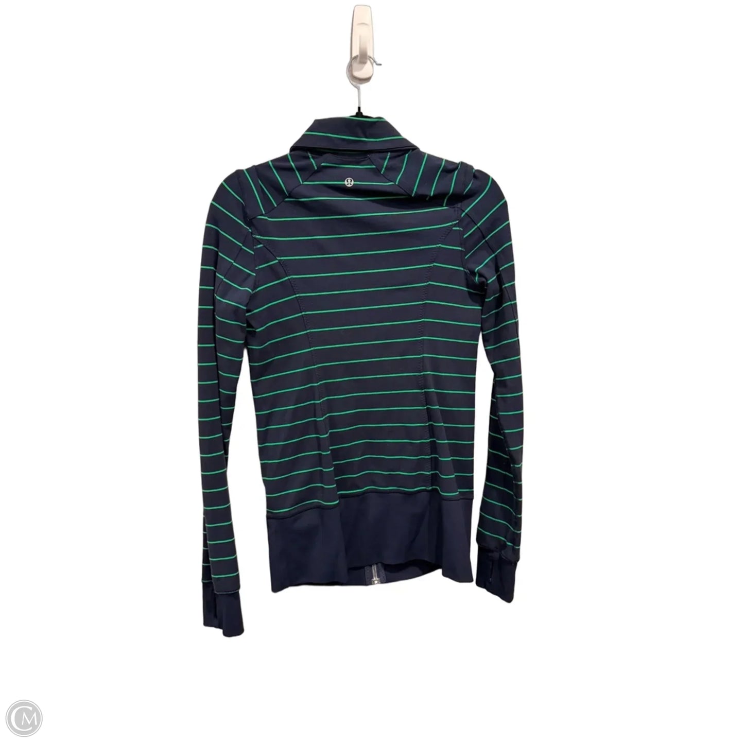 Athletic Jacket By Lululemon In Striped Pattern, Size: M