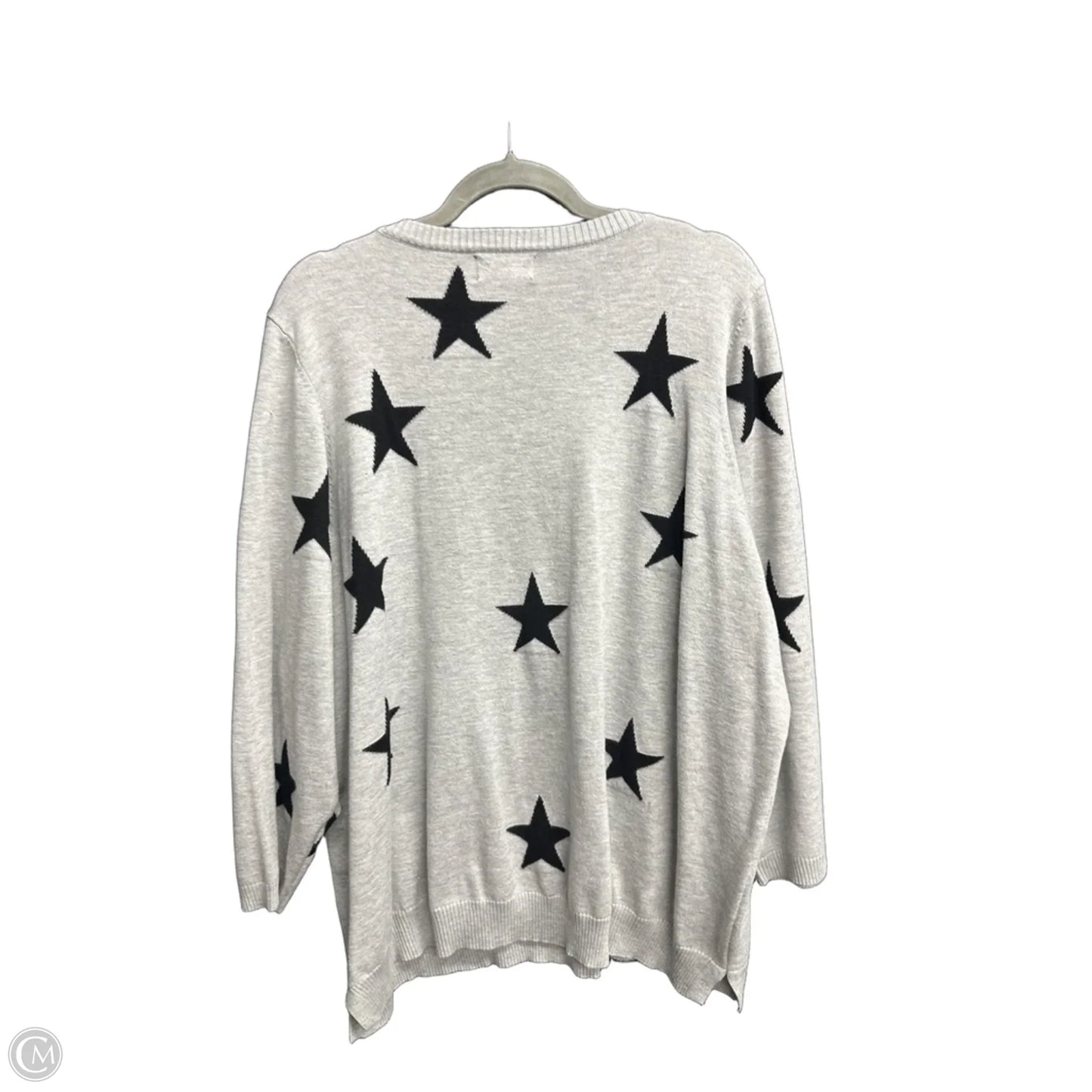 Top Long Sleeve By Premise In Black & Grey, Size: 3x