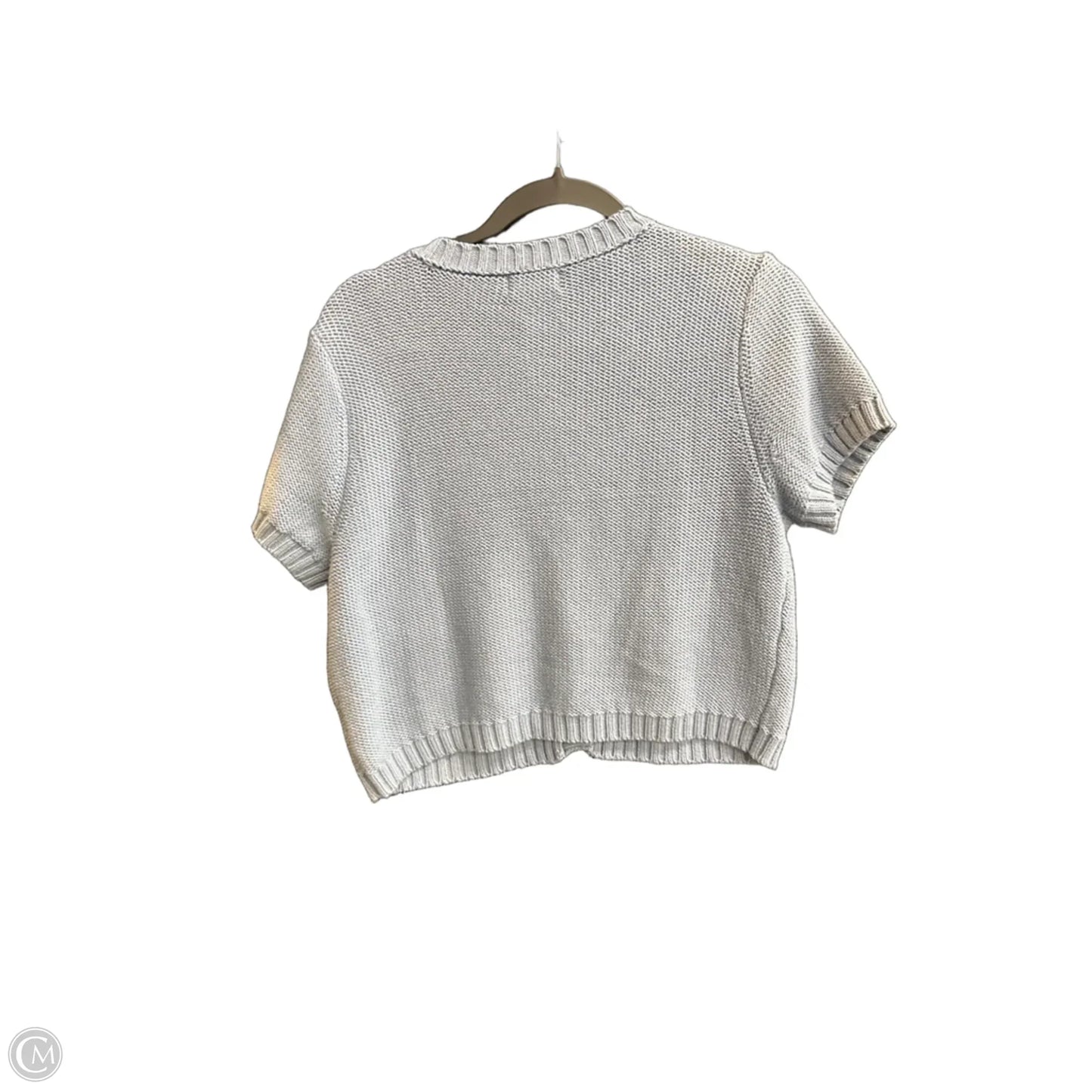 Top Short Sleeve By Workshop In Blue & Silver, Size: L