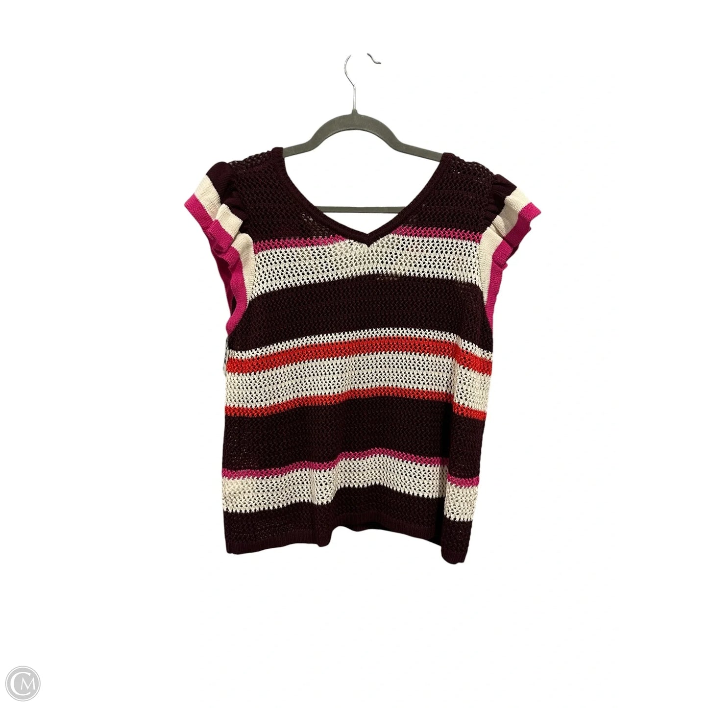 Top Sleeveless By Nine West In Maroon, Size: Xxl