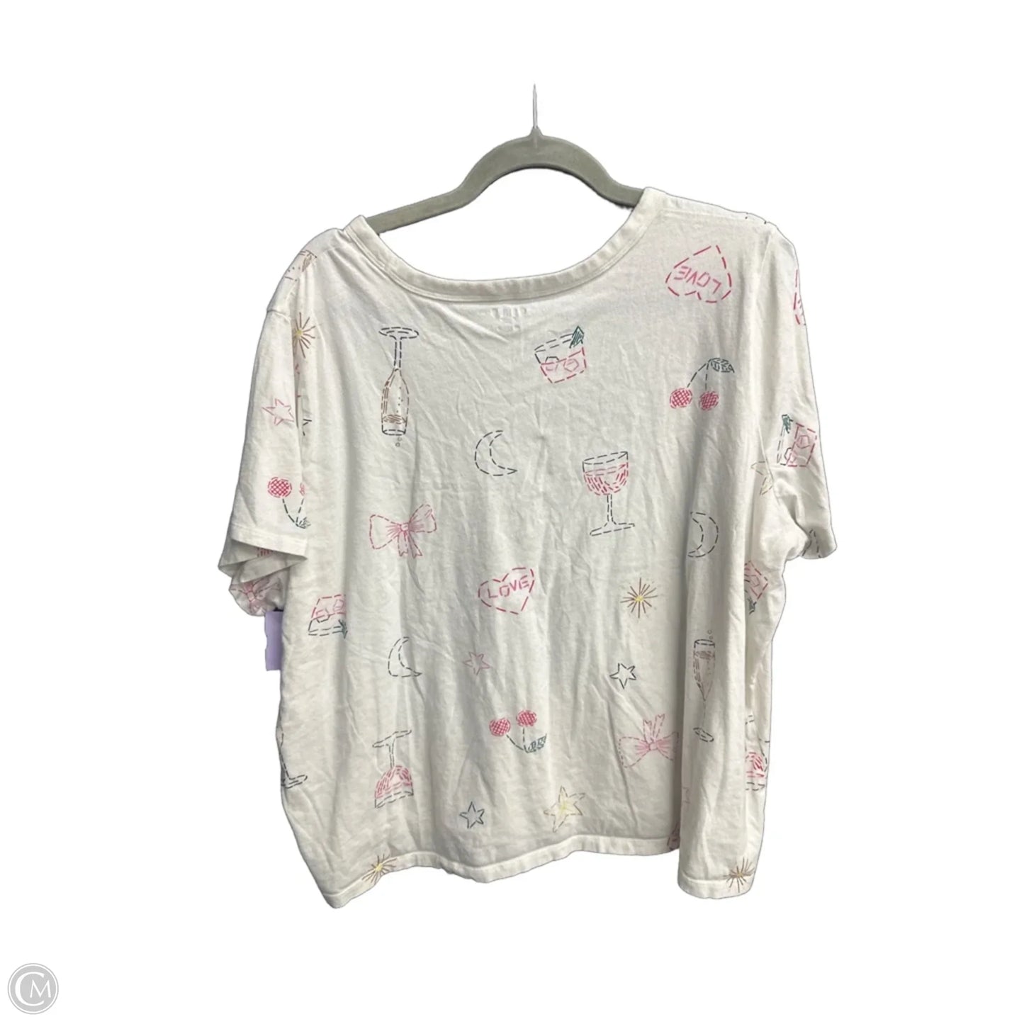 Top Short Sleeve By Old Navy In White, Size: Xxl