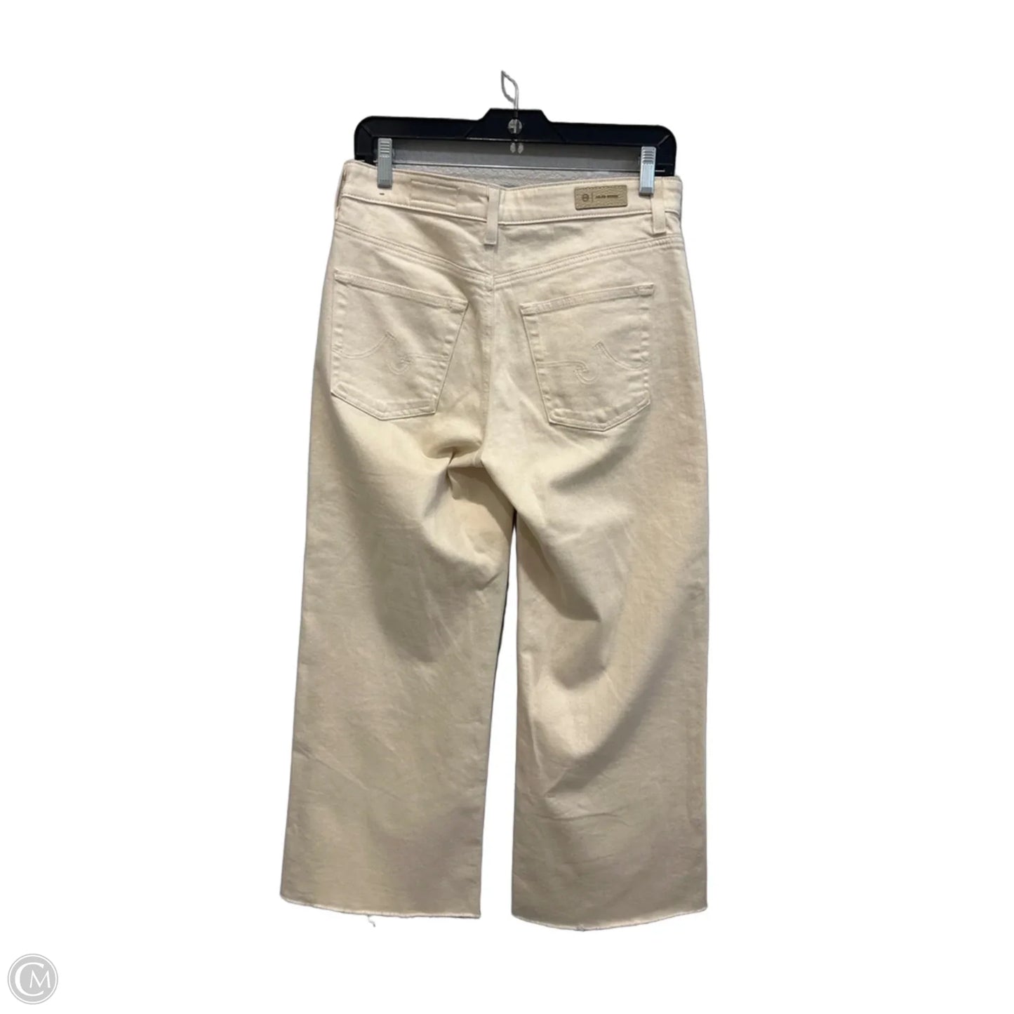 Jeans Wide Leg By Ag Jeans In Cream, Size: 4