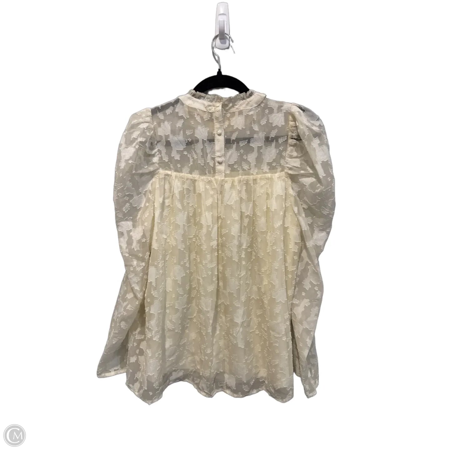 Blouse Long Sleeve By Entro In Cream, Size: S