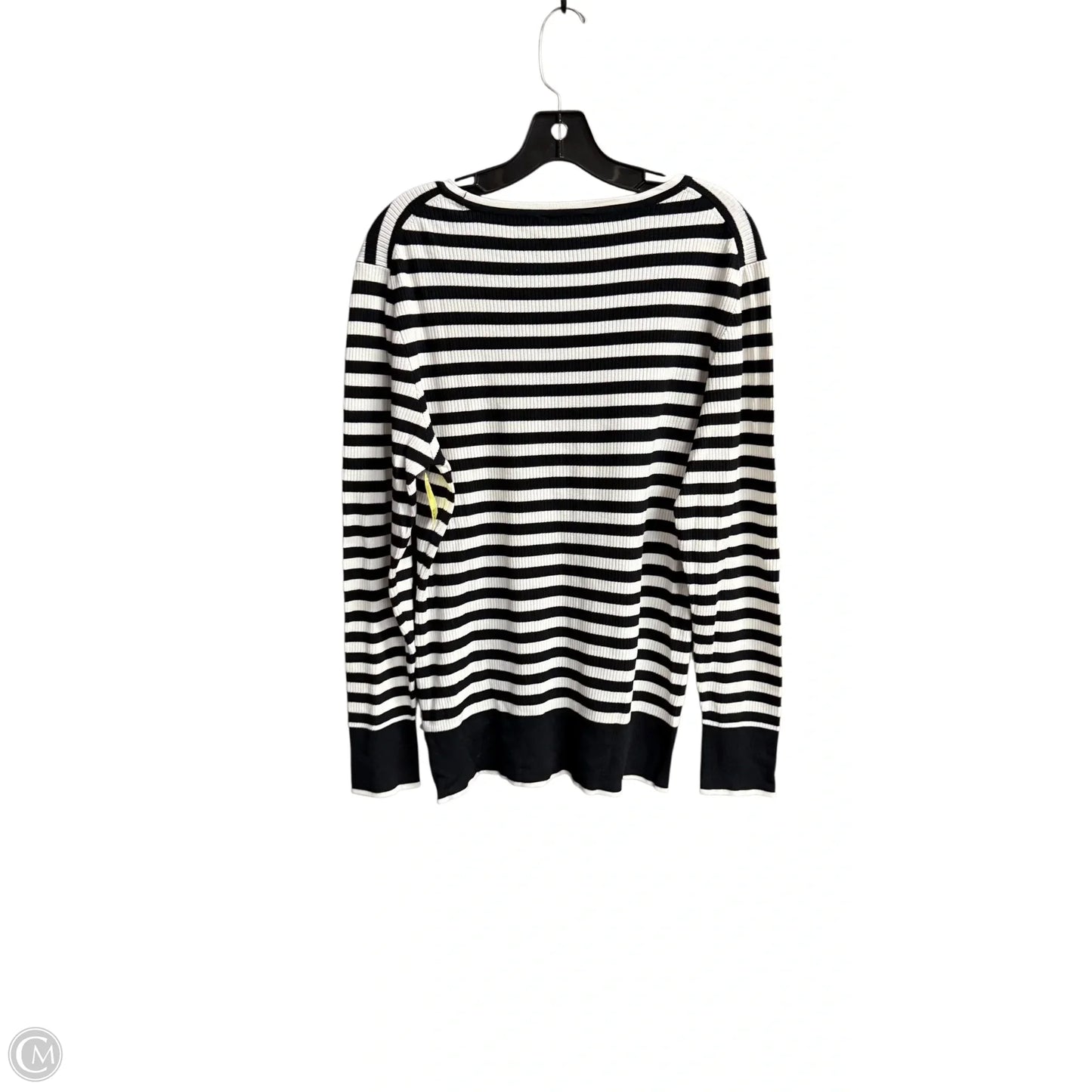 Top Long Sleeve Designer By Karl Lagerfeld In Black & White, Size: Xl