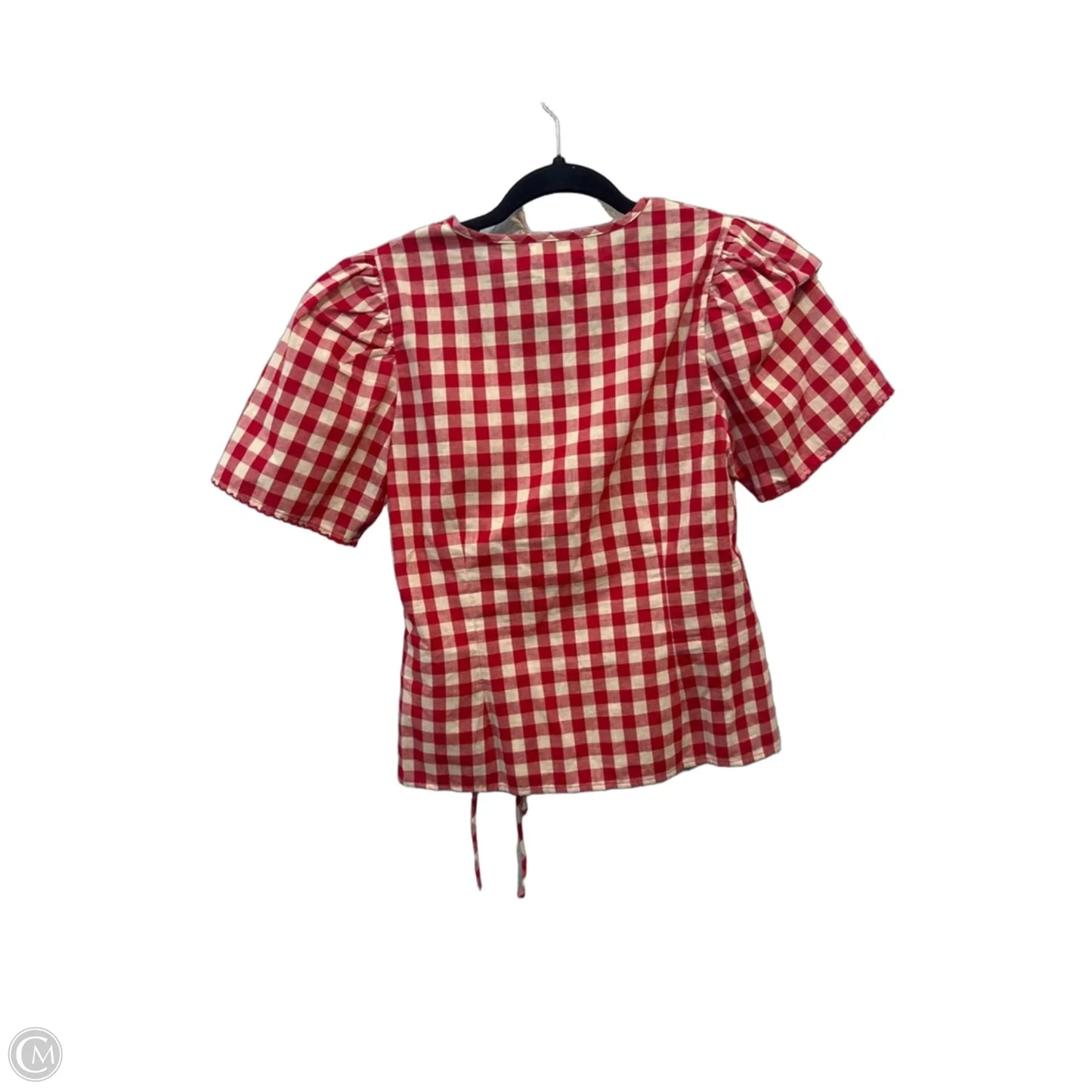 Top Short Sleeve By Mod Ref In Plaid Pattern, Size: S