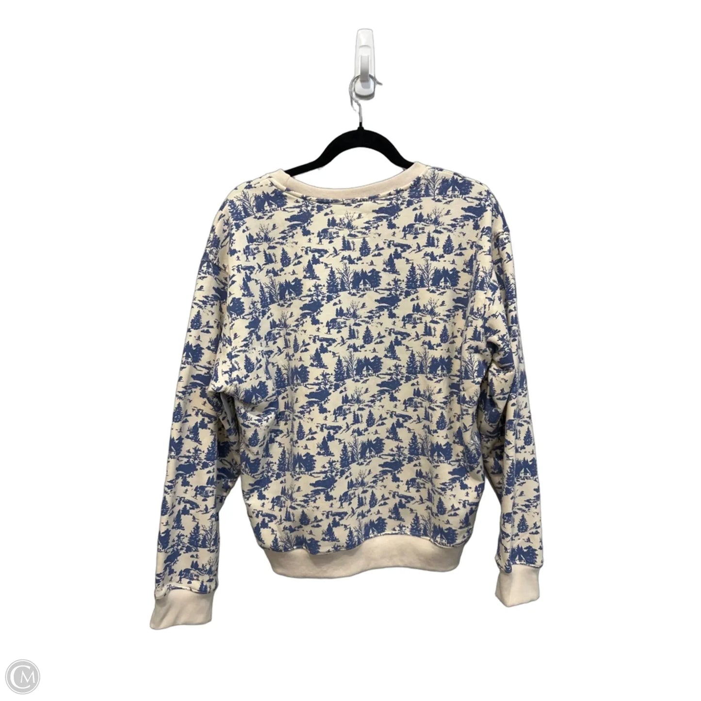 Top Long Sleeve By Umgee In Blue & Cream, Size: M